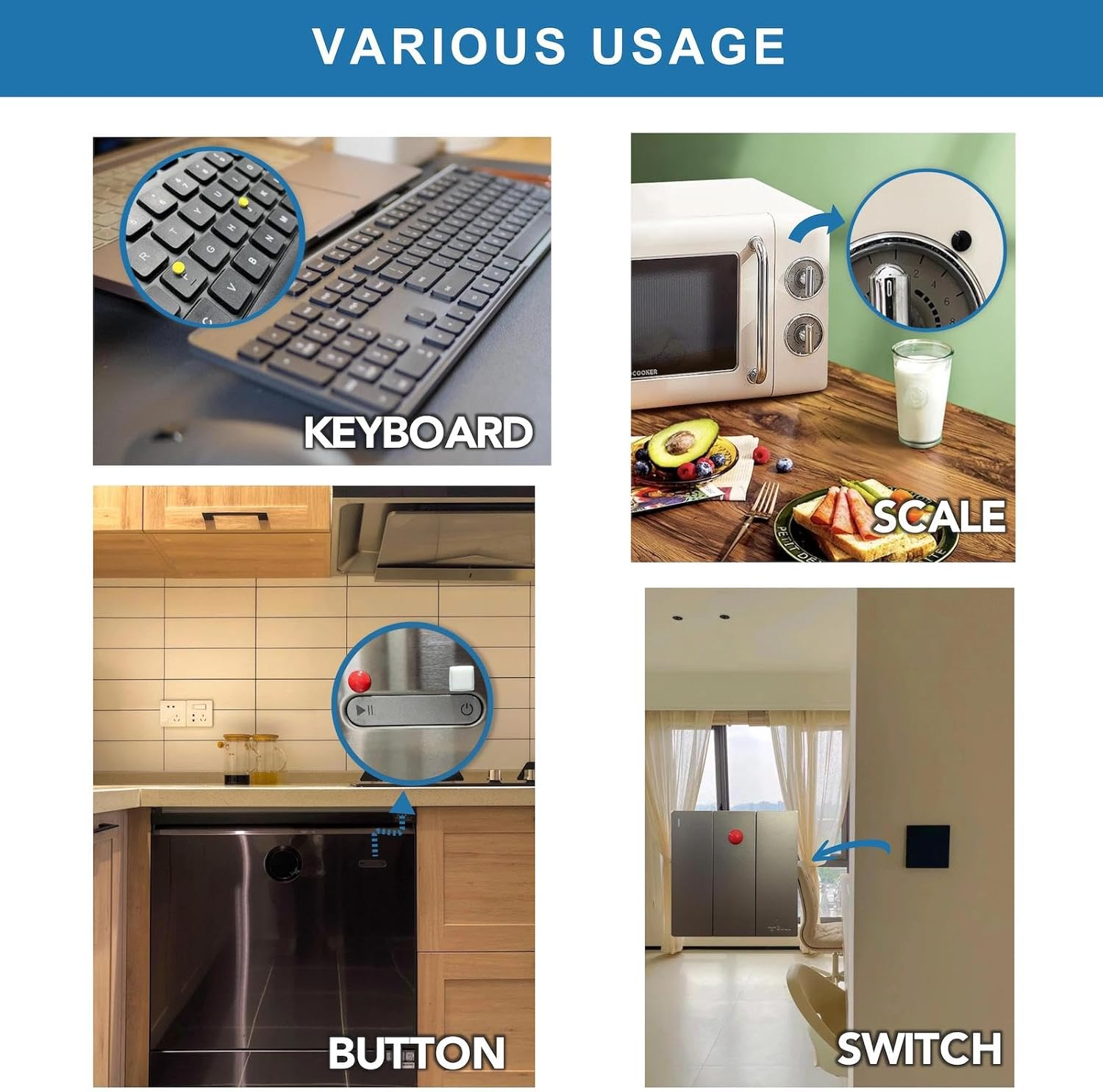Limitlesslab Bump Dots for Visually Impaired 165 Pcs Combo Pack(4 Colors) - Low Vision Aids Braille Stickers Raised Tactile Dots for Elderly, Blind image number 1