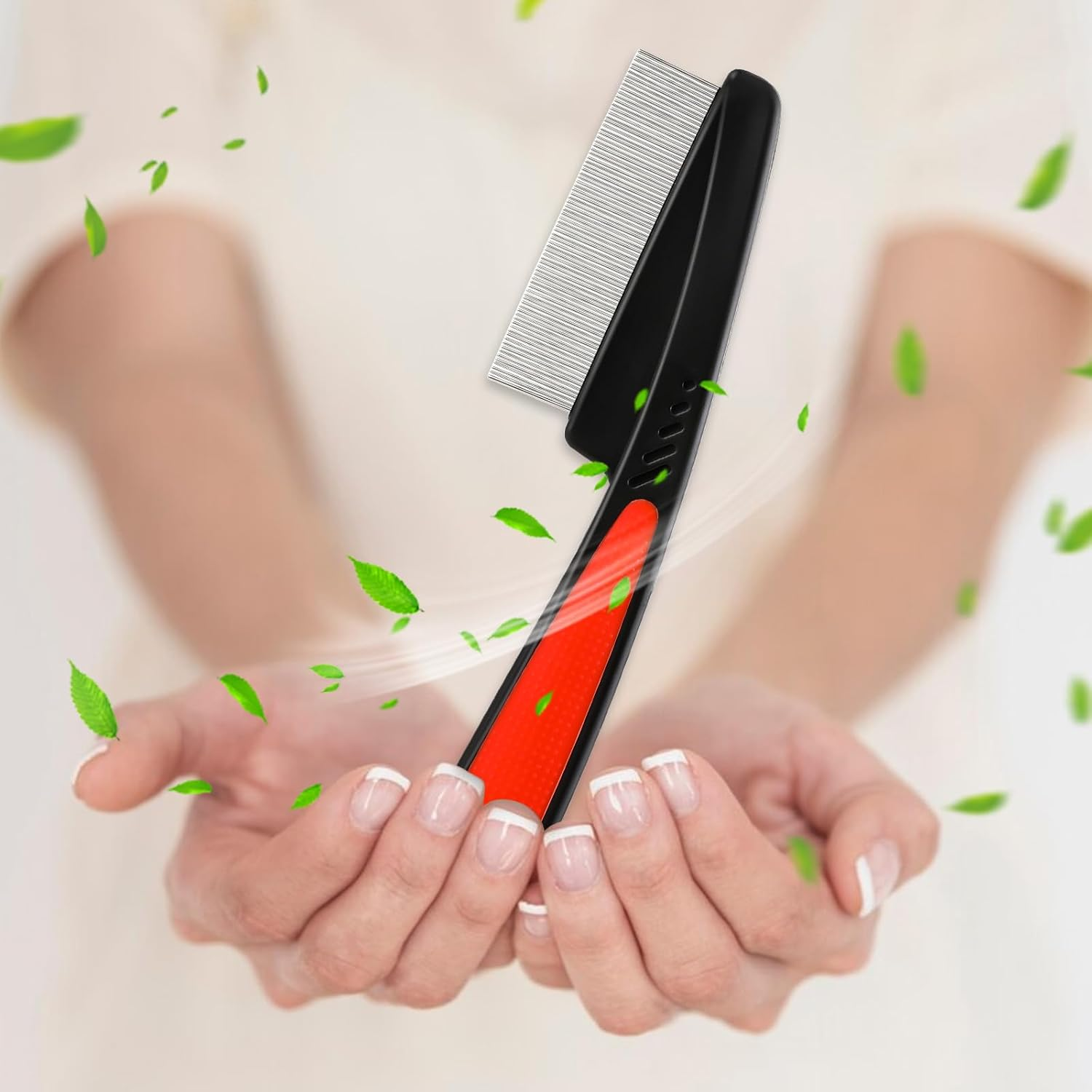 Ptwola 2 Pcs Stainless Steel Fine Tooth Dandruff Removal High Strength Hair Combs Metal Dog Face Brush Scalp Massage Sweep Grooming Tool Multifunctional Hairbrush for Men Women Kids image number 5