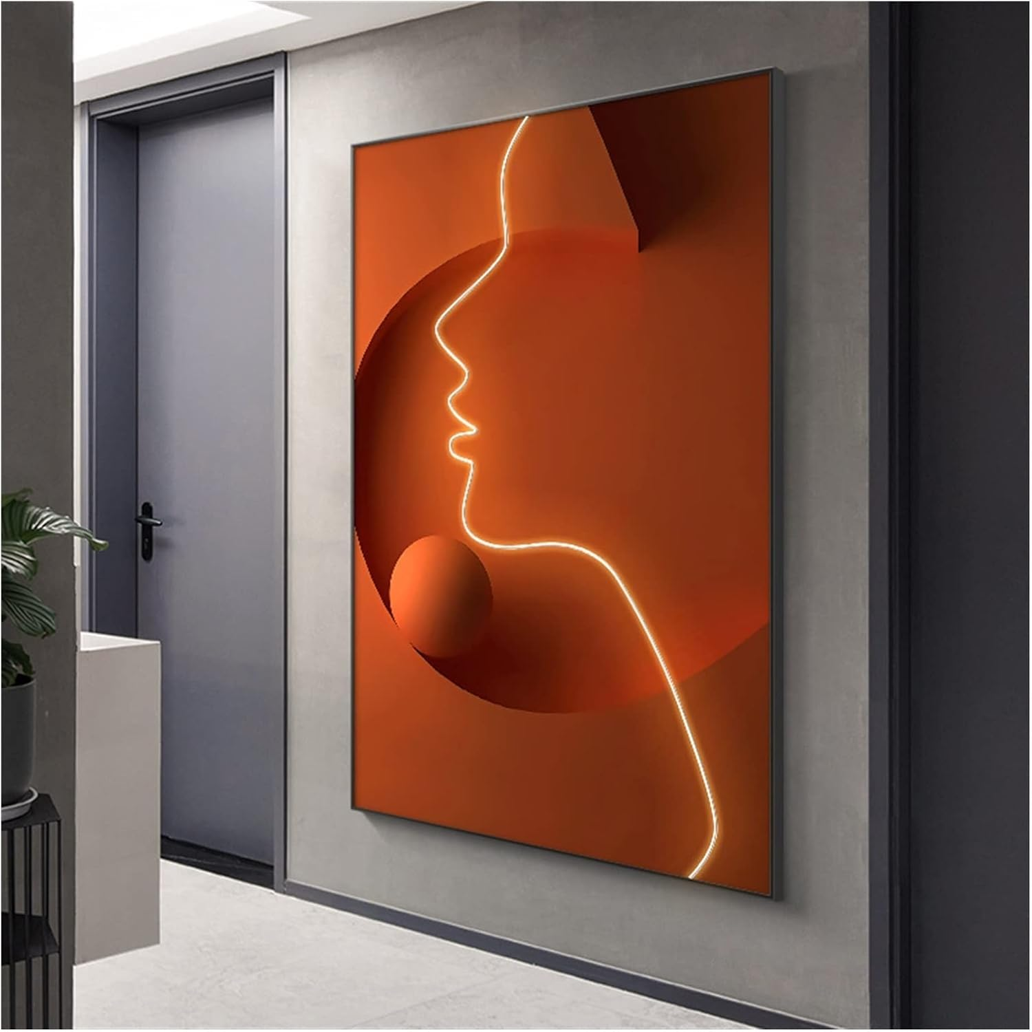 SDRC58EY Wall Art Entrance Hanging Painting Lamp Luminous Character Decorative Painting Modern Living Room Sofa Floor Mural Wall Art Decor (Color : F Gold, Size : 100 * 150CM) image number 5