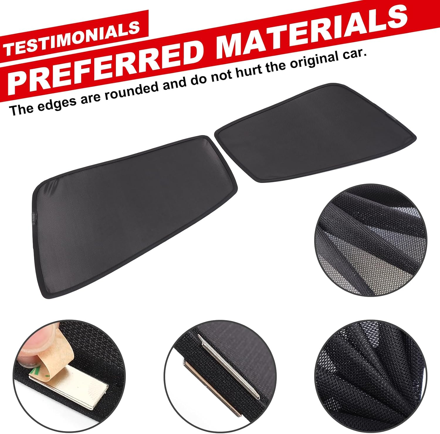 Window Sun Shade Compatible with Mitsubishi Triton / L200 2015-2023 Accessories | Windscreen Blind Mesh | Polyester (Rear Side Windows 2Pcs)