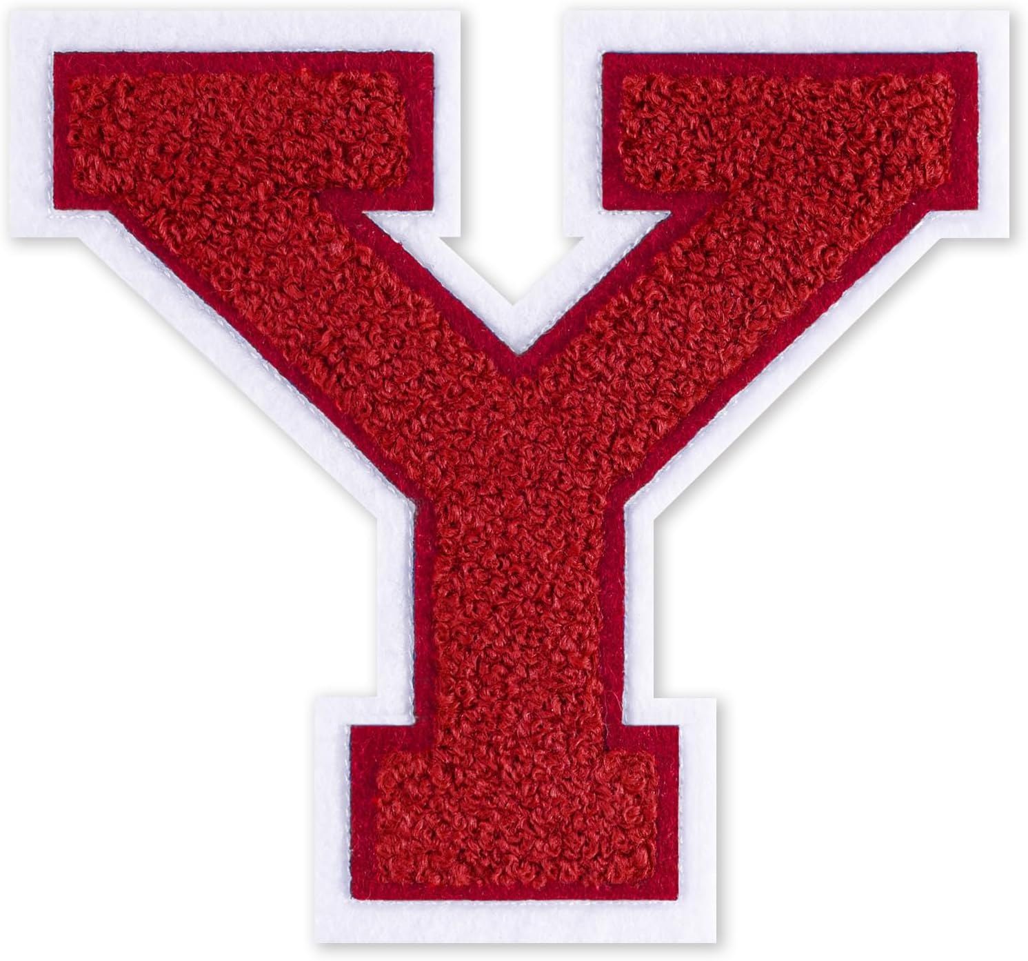 VGROSIA Iron on Letters, 4.5Inch Large Chenille Iron on Patch Alphabet Patches for Varsity/Jacket/Hoodie/Hats (White,A)