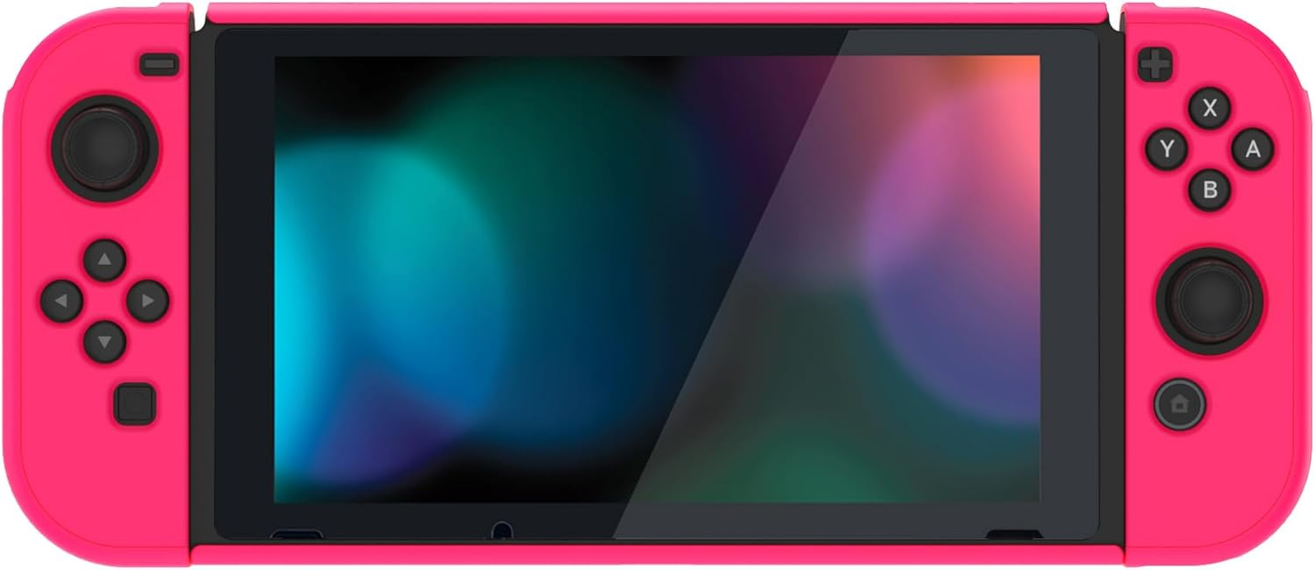 Playvital Upgraded Dockable Case Grip Cover for Nintendo Switch, Ergonomic Protective Case for Nintendo Switch, Separable Protector Hard Shell for Joycon - Bright Pink