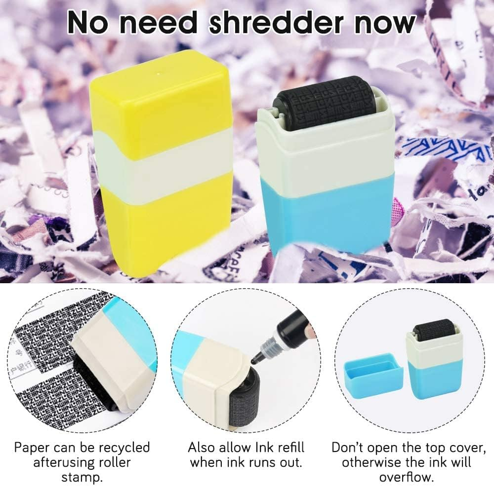 2Pcs Identity Theft Stamp,Identity Protection Roller Stamps Identity Prevention Theft Stamp Rolling Security Stamp,Identity Theft Protection Stamp,Identity Prevention Theft Stamp Security Roller Stamp image number 2