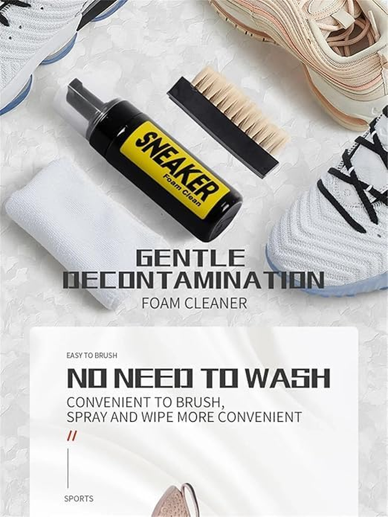 Sneaker & Shoe Cleaning Kit &ndash; Cleaner & Care Kit for Leather, Suede, Canvas, and Mesh Shoes &ndash; Includes Brush, Solution, Cloth, and Protector Spray &ndash; Perfect for White, Athletic, & Designer Sneaker image number 4