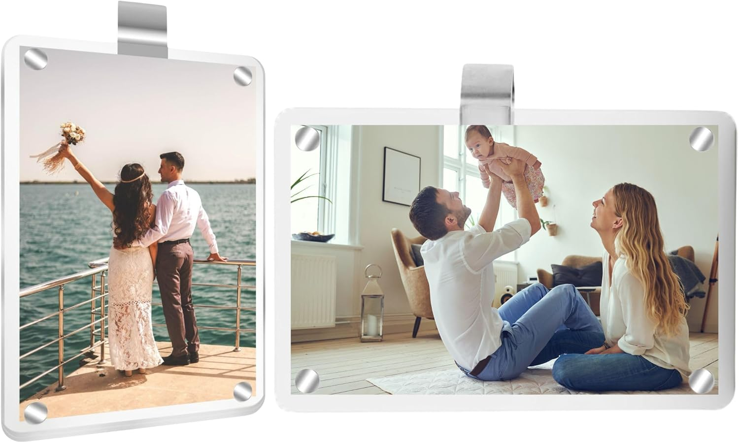 MOTOFITOOL Car Sun Visor Photo Holder, Car Visor Clip, Universal Magnetic Photo Clip, Car Picture Frame, Decorate Your Car Visor Clip with Personality, Transparent, 2.4X3.5 Inch