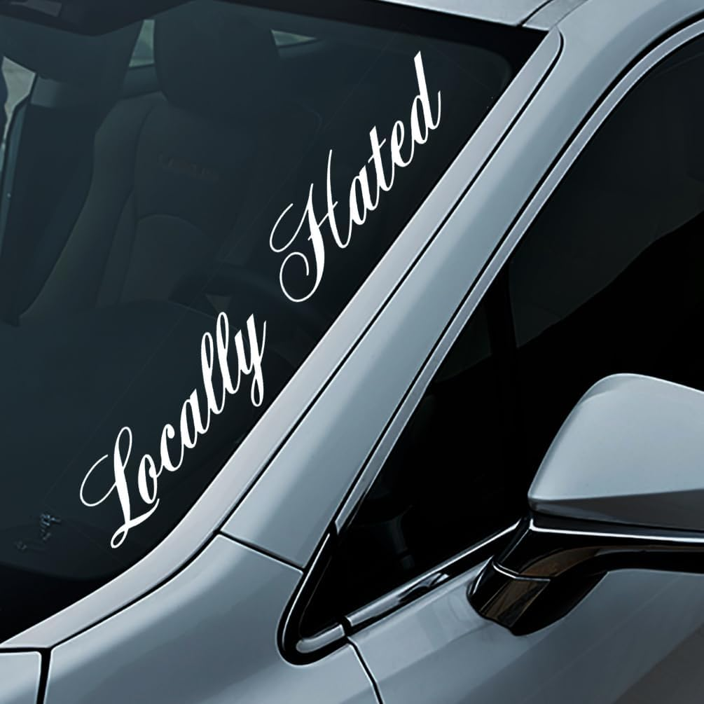 XTRAYXRAY Locally Hated Windshield Banner Sticker Car Decal Window Bumper Decal Sticker Suitable for Cars, Trucks image number 2
