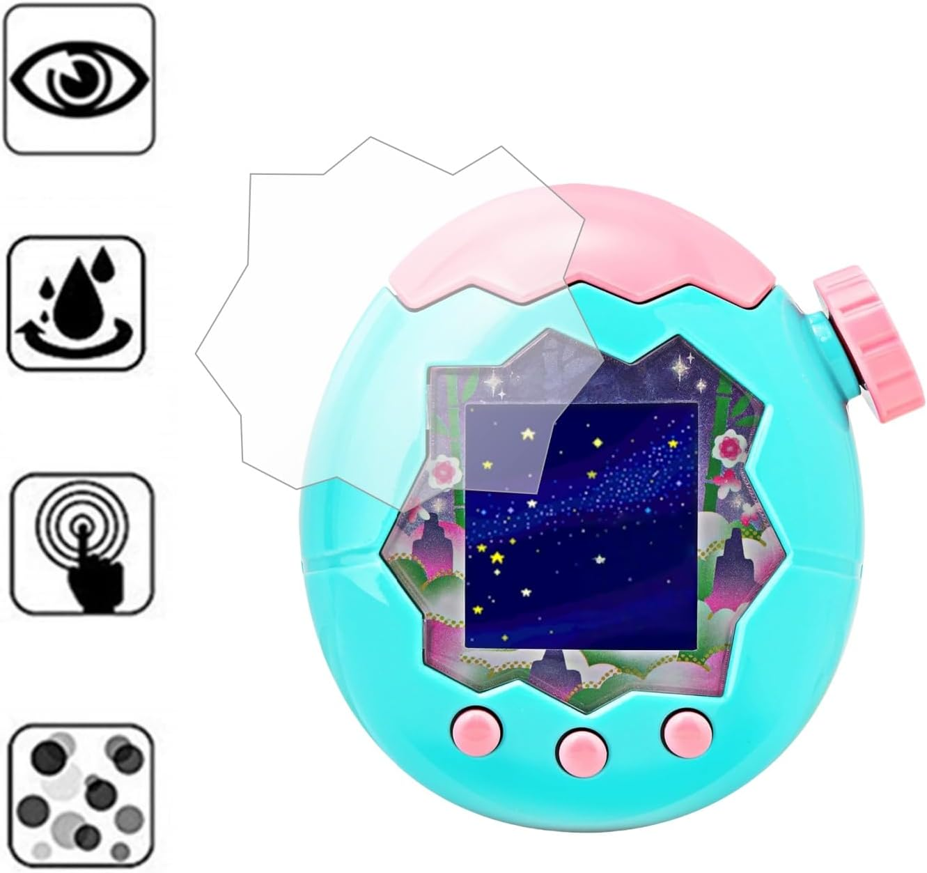 Aemus Screen Protector Compatible for Tamagotchi Paradise, Full Coverage PET Clear Film image number 4