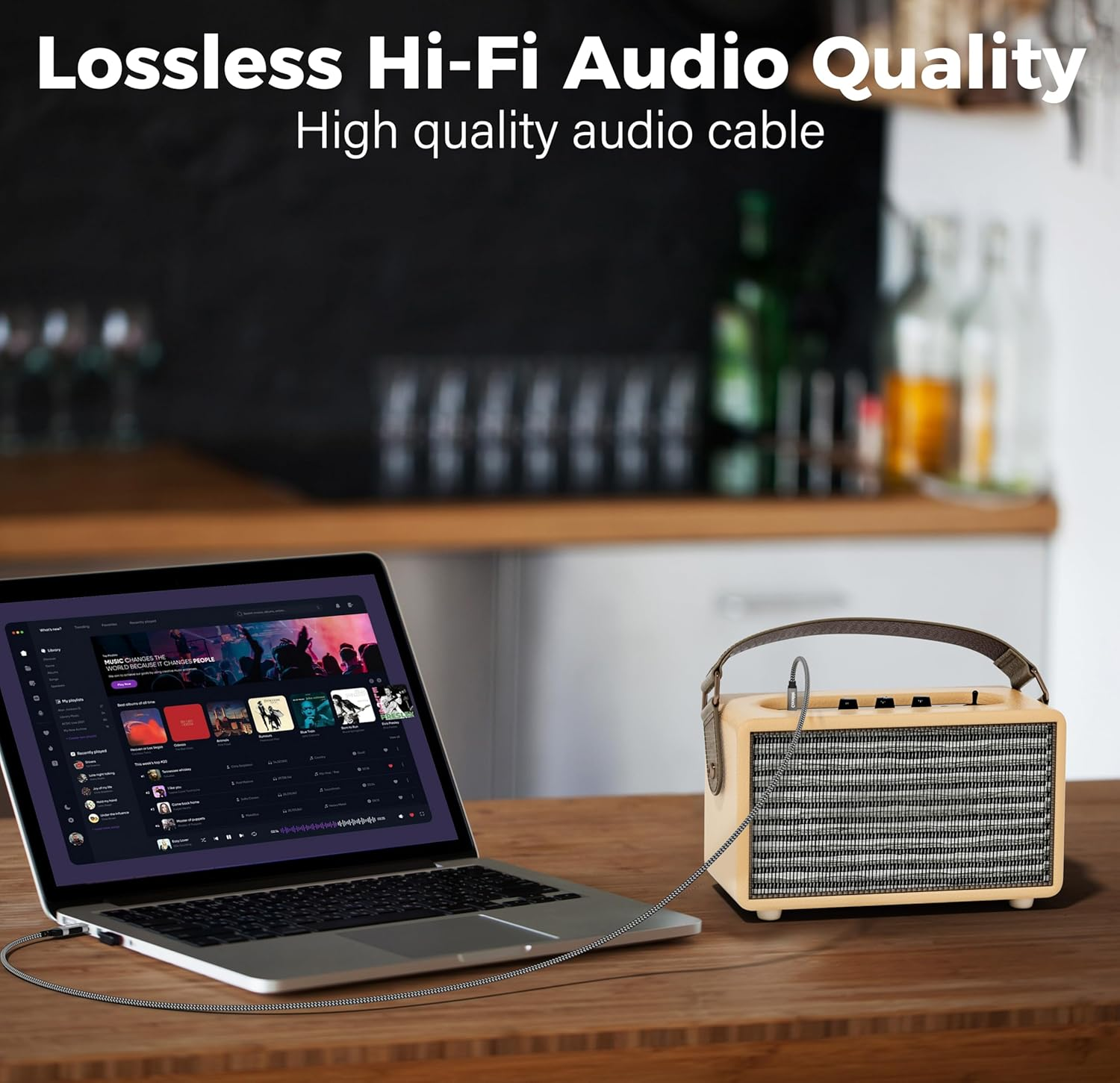 USB to 6.35Mm TRS Stereo Audio Cable 4 FT, USB-A to 1/4" Audio Adapter Aux Jack Stereo Cord, Gold-Plated Connector, Nylon Braided Jacket, DAC Chip, for Laptop, Amplifier, Mixer, Home Theater, Speaker image number 2