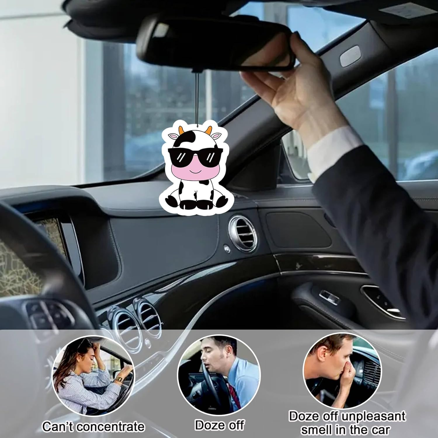 Shark Car Air Fresheners Hanging Air Fresheners Scented Hanging Ornaments Refresh Airs Fragrant Pendant Swimming Ring Shark Car Accessories Interior Decor Home Sharks Gifts for Men Women image number 4