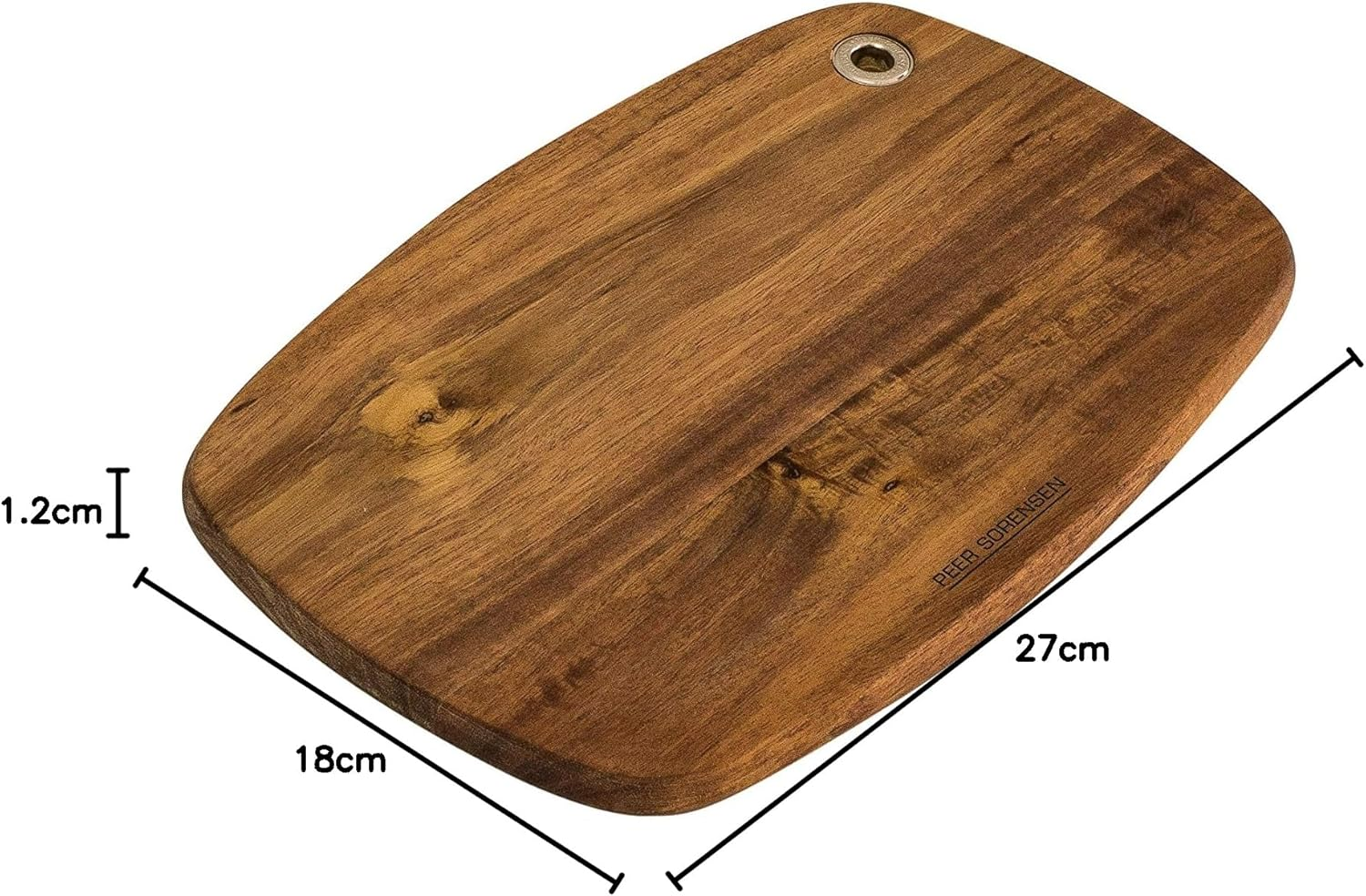 Peer Sorensen Slim Line Rouded Cutting Board, 27 X 18 X 1.2Cm, Acacia Wood