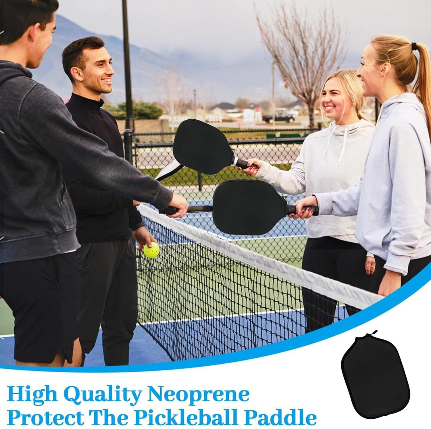 Pickleball Paddle Covers,Neoprene Paddle Cover Pickleball Racket Sleeve Paddle Storage Carrier Fits Most Paddle,Racket Zipper Closure,Protect Case Dust Cover