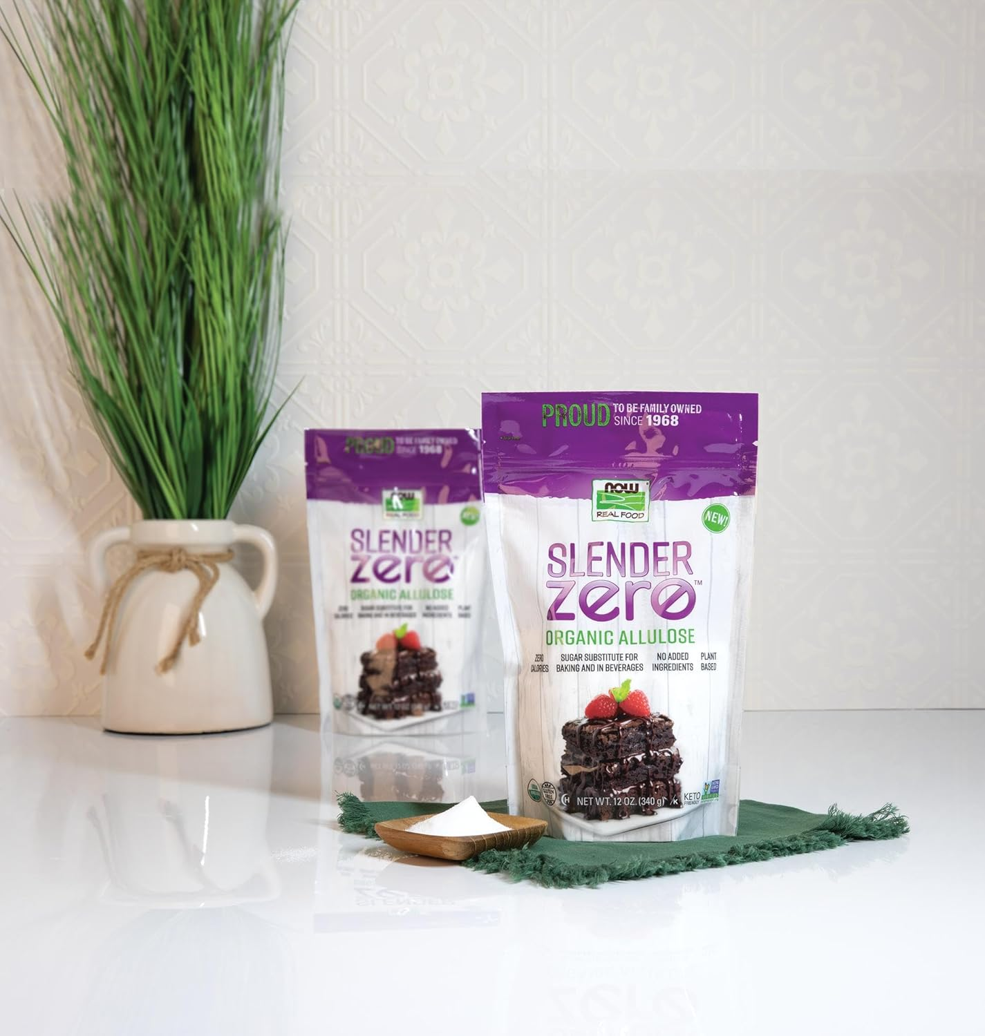 NOW Real Food, Slender Zero, Organic Allulose, Zero Calories, Sugar Substitute for Baking and Beverages, No Added Ingredients, Plant Based, 12 Oz (340 G) image number 1