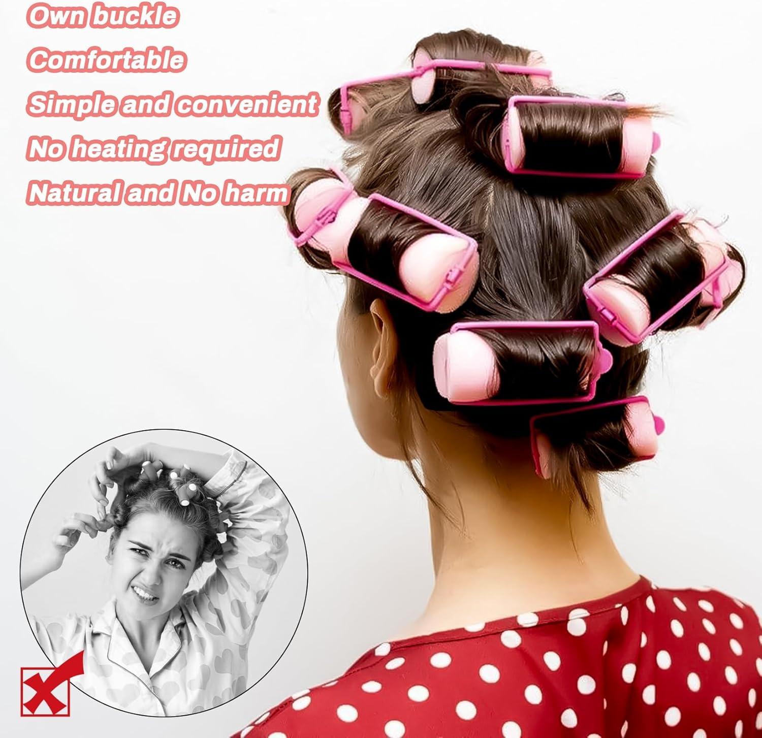 MAQIHAN 24PCS Foam Hair Rollers - 1.89 Inch Large Sponge Rollers for Heatless Hair Curler for Short/Long Hair Sleep Rolos Para Cabello Jumbo Sponge Curlers Soft Sleeping Thin Curl Overnight Rulos image number 6