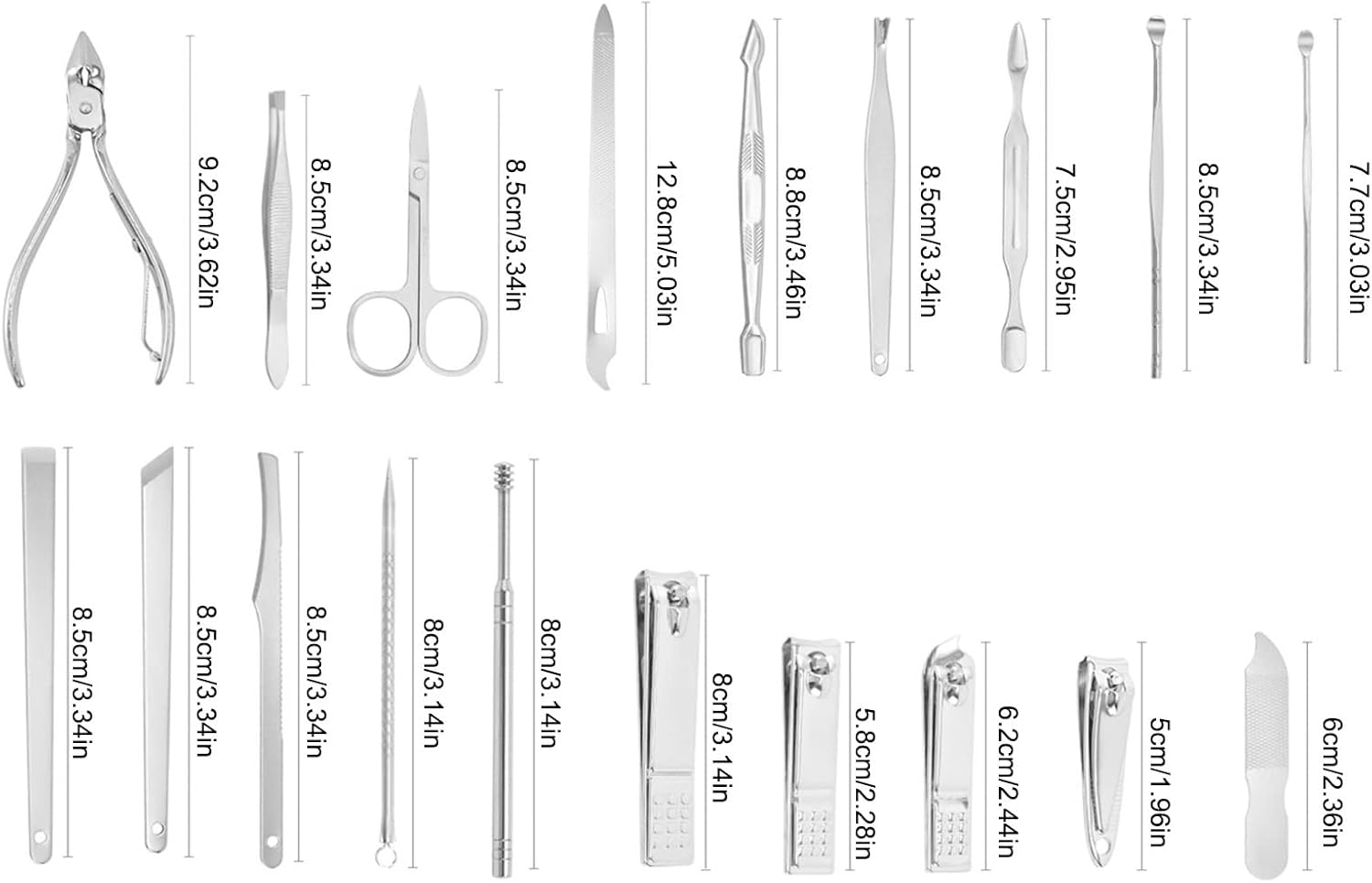 Travel Manicure Set - Stainless Steel Manicure Set Of,Professional Grooming Kit, Scissor Tweezer Ear Pick Tools Grooming Kits with PU Leather