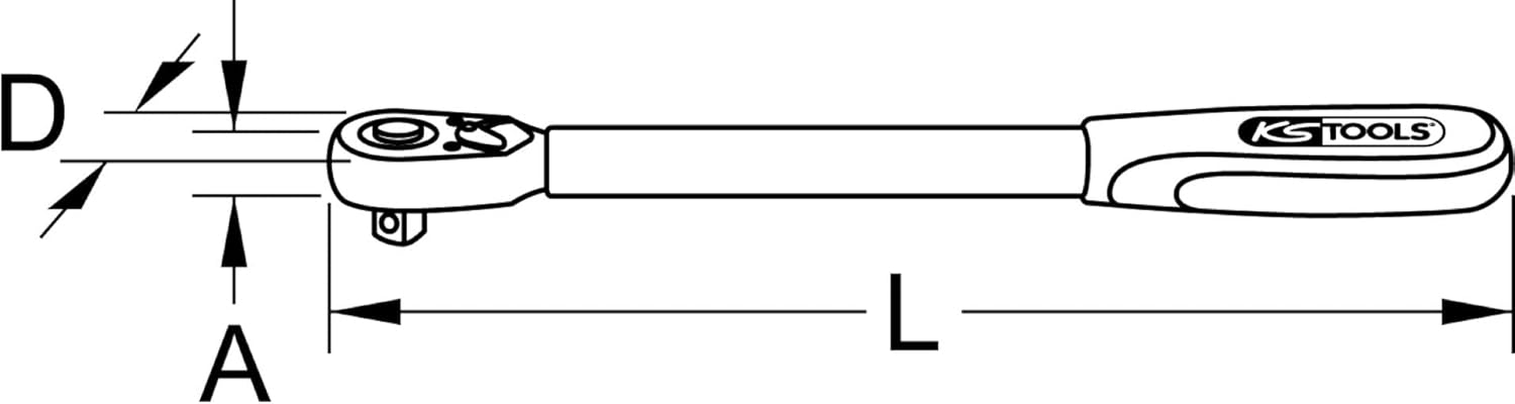 KS Tools Slimpower 914.1220 Telescopic Joint Reversible Ratchet 1/2 Inch 72 Teeth image number 6