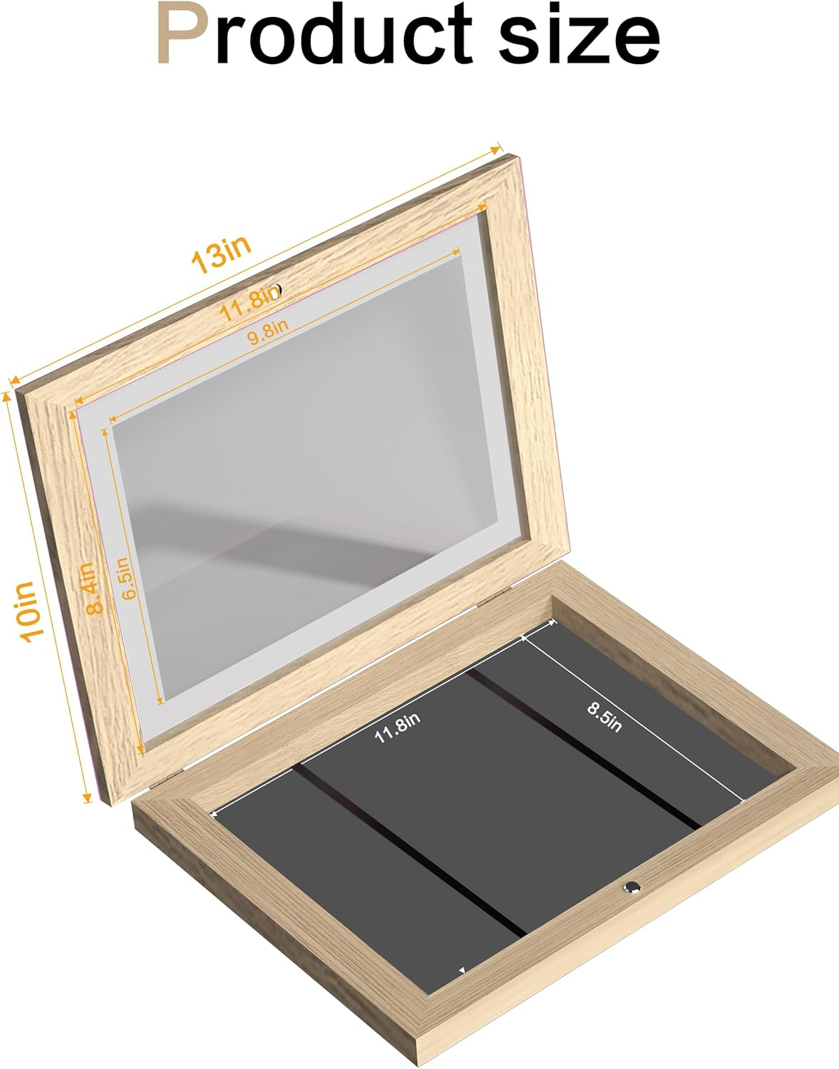 Orionstar 2 Pack Kids Art Frames, Artwork Picture Frames Changeable, Front Opening Picture Display Frames 11.8X8.5 Holds 100 A4 Pcs, Artwork Storage Frames for Children, Home and Office, Wood