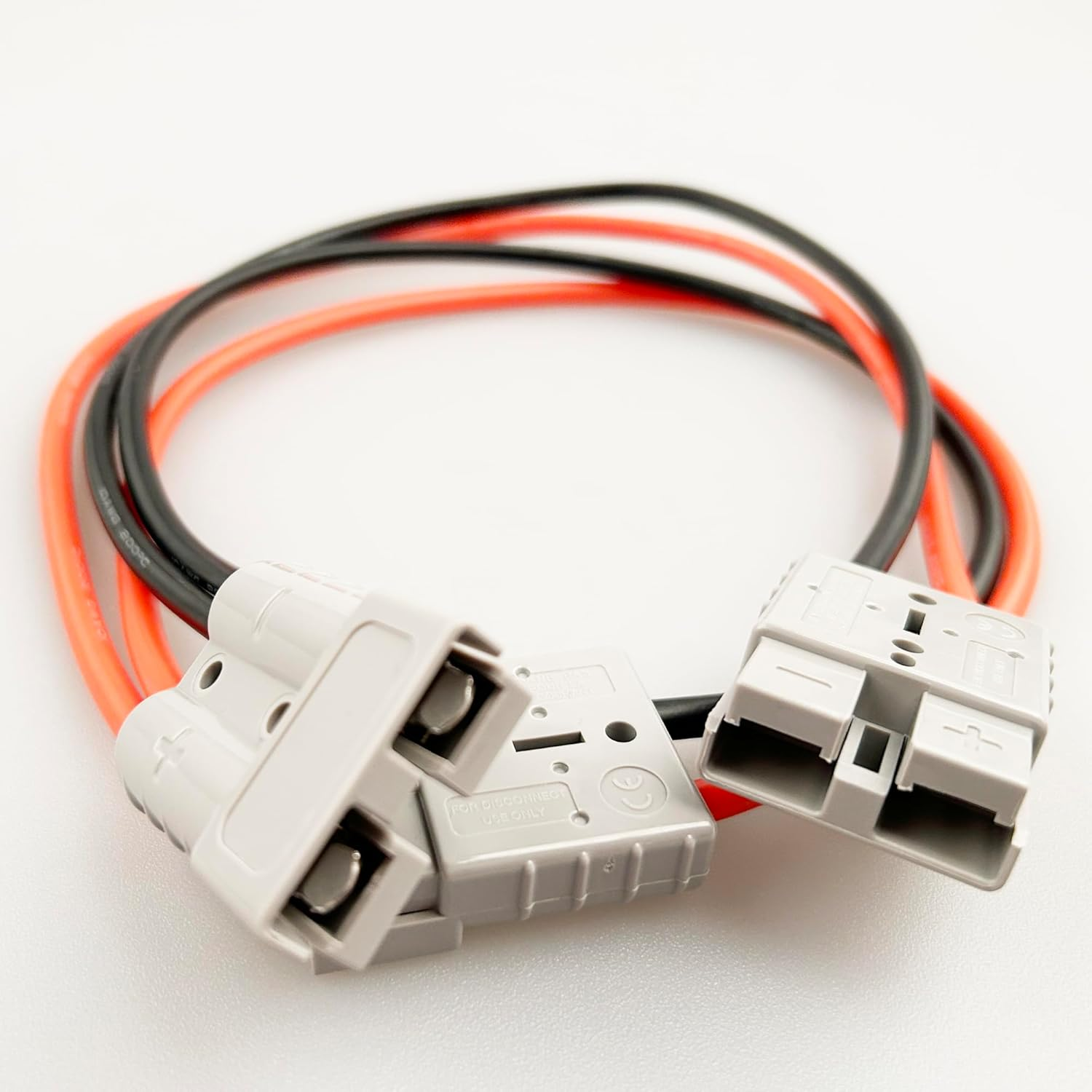 50A 600V 10AWG Anderson Connector 1 to 2 Plug,50 CM Double Y Extension Adapter, Qucik Connect Wire and Waterproof Connectors for Golf Carts, Forklifts, and Electric Vehicles image number 1