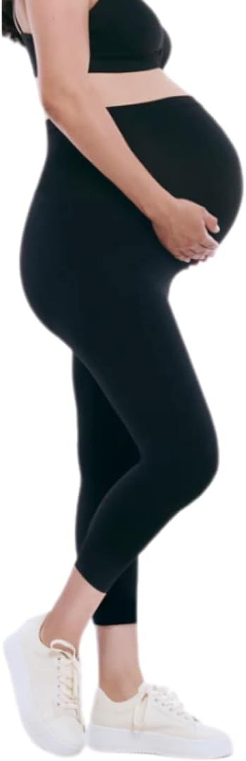 Motherhood Maternity Women'S Maternity Essential Stretch Crop Length Secret Fit Belly Leggings