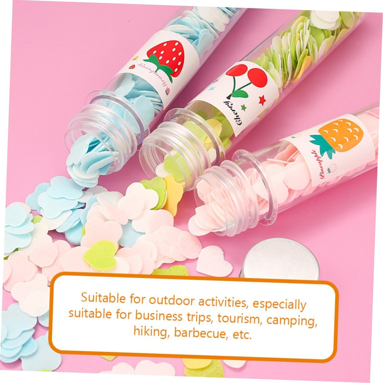 Kisangel Portable Soap Tablets for Camping Soap Sheets for Hand Cleaning in Bottles for Travel image number 4