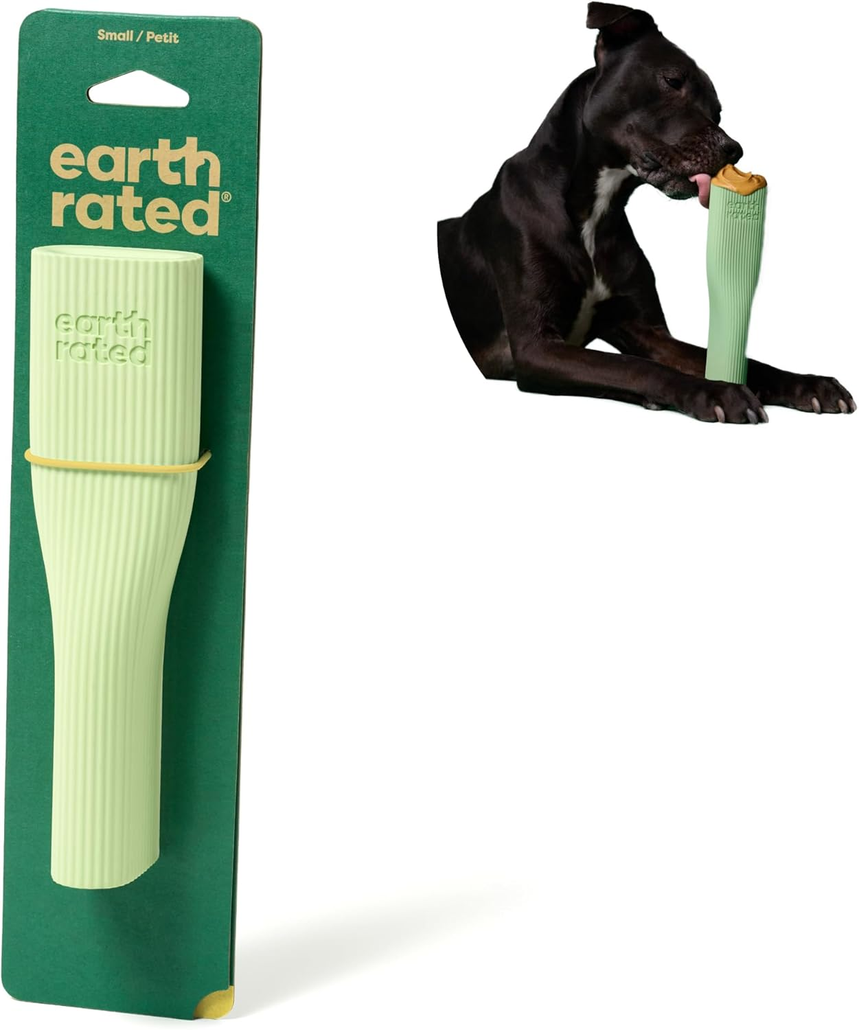 Earth Rated Dog Toy, Enrichment Toys for Adult and Puppy Dogs, Dishwasher and Freezer-Safe, Natural Rubber, Small, Green image number 1
