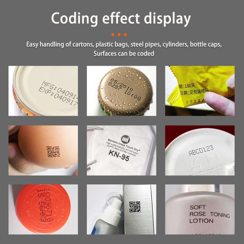 Mingzhe Inkjet Printer Mini Handheld Printer Portable 600DPI High Definition Inkjet Code Printer with 2.4Inch LED Touchscreen and Quick-Drying Ink Cartridge for Label/Production - Orange image number 4