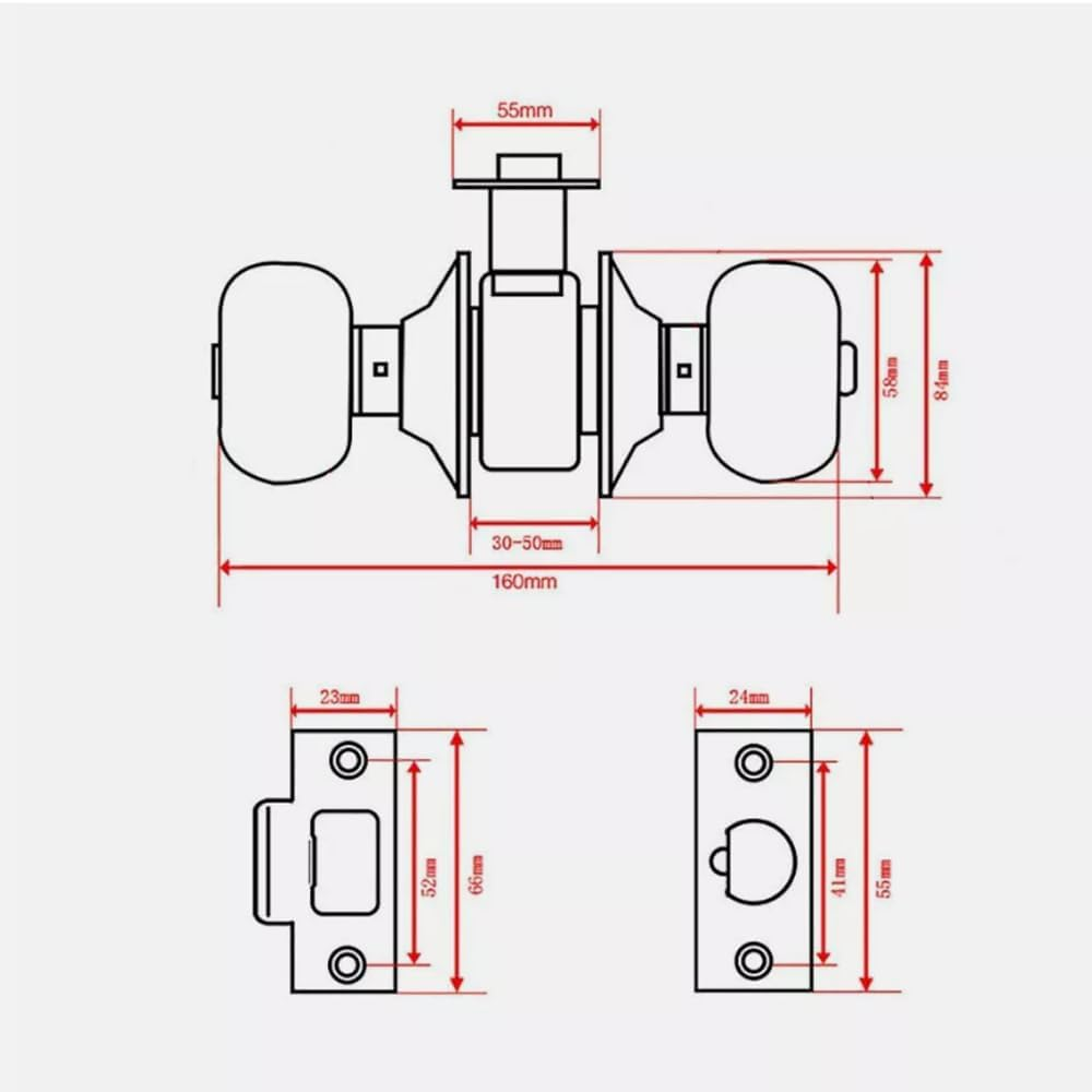 ZONADA Ceramic Door Knob Lock Set with Keys &ndash; White Vintage Style Interior Exterior Door Knobs for Bedroom, Bathroom, Kitchen, Laundry Room, Privacy Passage Entry Door Locking Handles image number 1