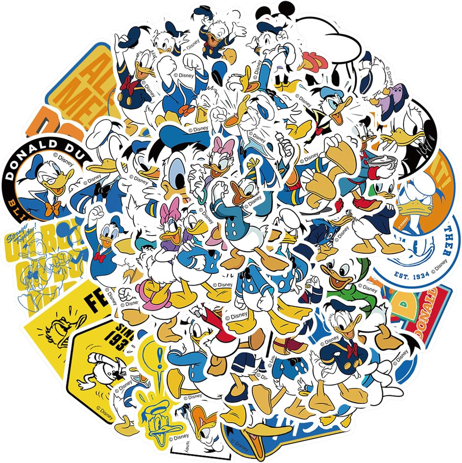 Mickey Mouse Stickers for Water Bottles 50 Pcs Cute, Waterproof, Beautiful and Fashionable Youth Stickers, Suitable for Cups, Phones, Bicycles, Guitars, Suitcases,Piano,Skateboard.