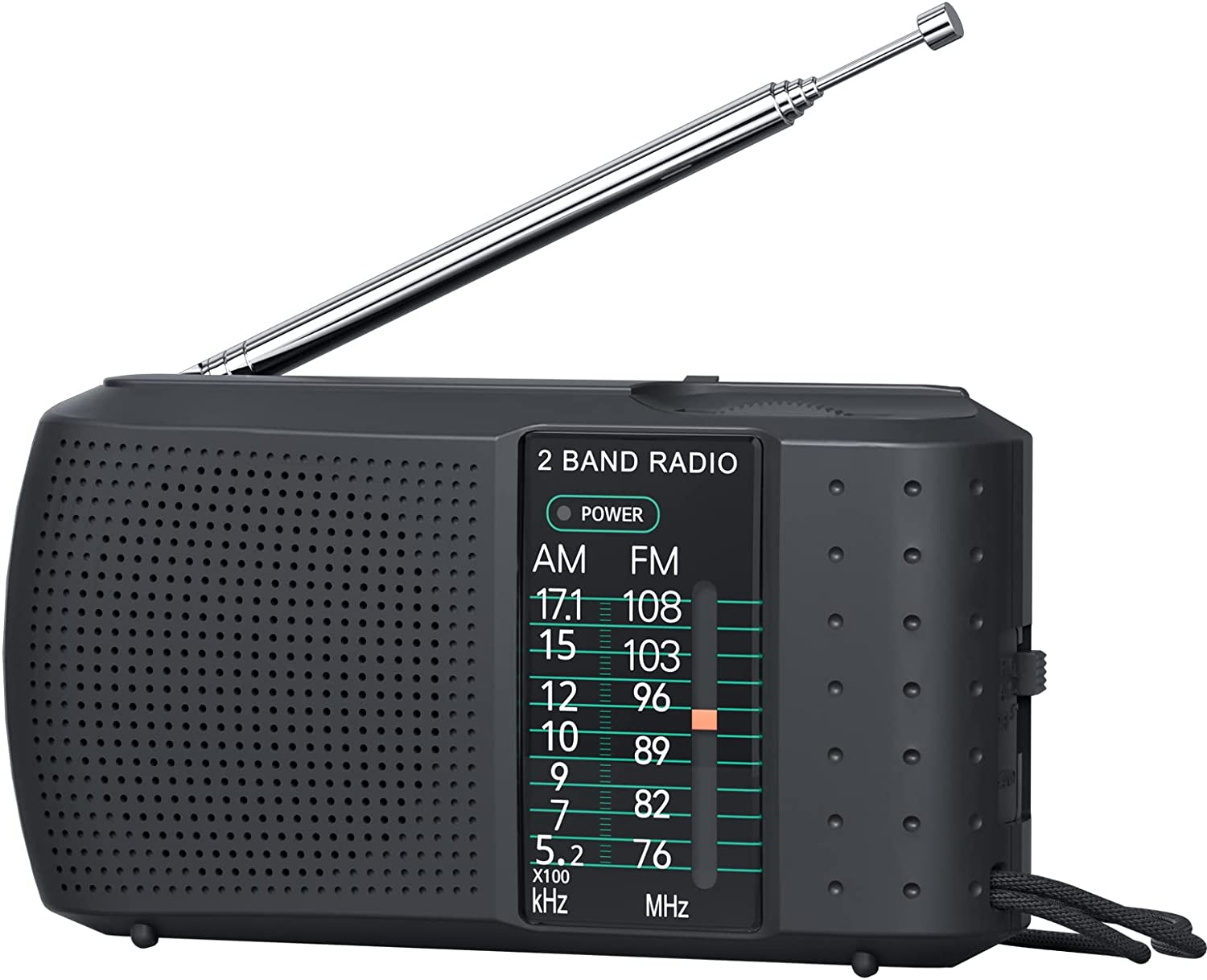 Audiocrazy Portable AM FM Radio with Best Reception, Battery Operated Radio, Pocket Radio with Headphone Jack,Loud Speaker,Long Antenna, Indoor & Outdoor Easy to Use BACLK image number 5