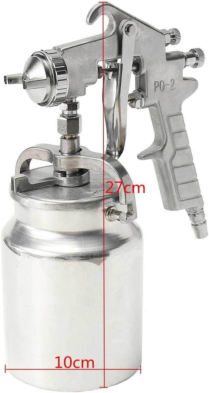 NUZAMAS Suction Feed Air Spray Paint Gun 2.0Mm Stainless Nozzle 1000Ml Capacity Airbrush Painting Tool for Car Furniture Painting Hand Held Paint Sprayer image number 2