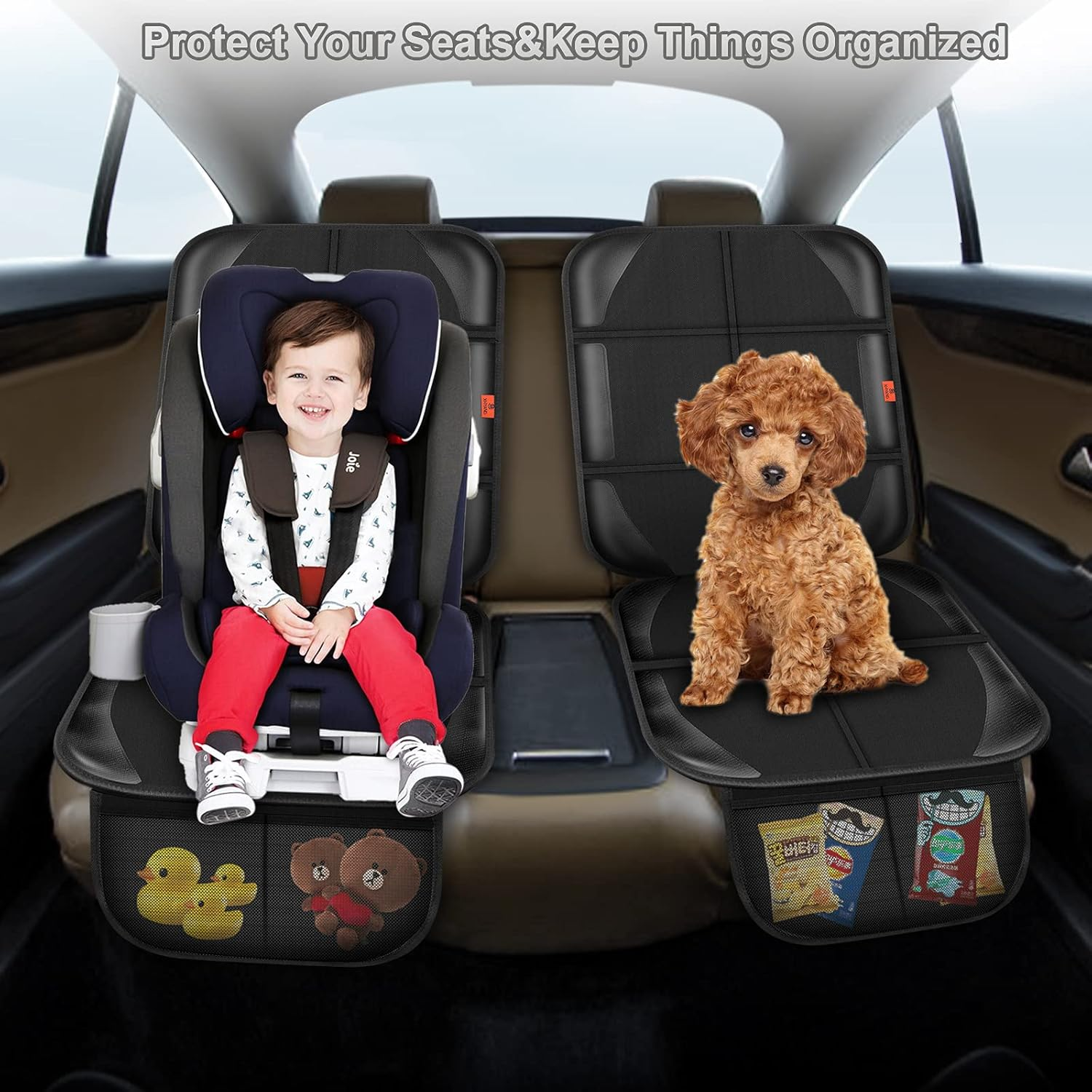 Car Seat Protector,Auto Car Seat Protectors Baby Carseat Waterproof Durable 600D Fabric for Child Baby Car Seat Mat Vehicle Pet Cover 2 Storage Pockets (1 Pack) image number 4