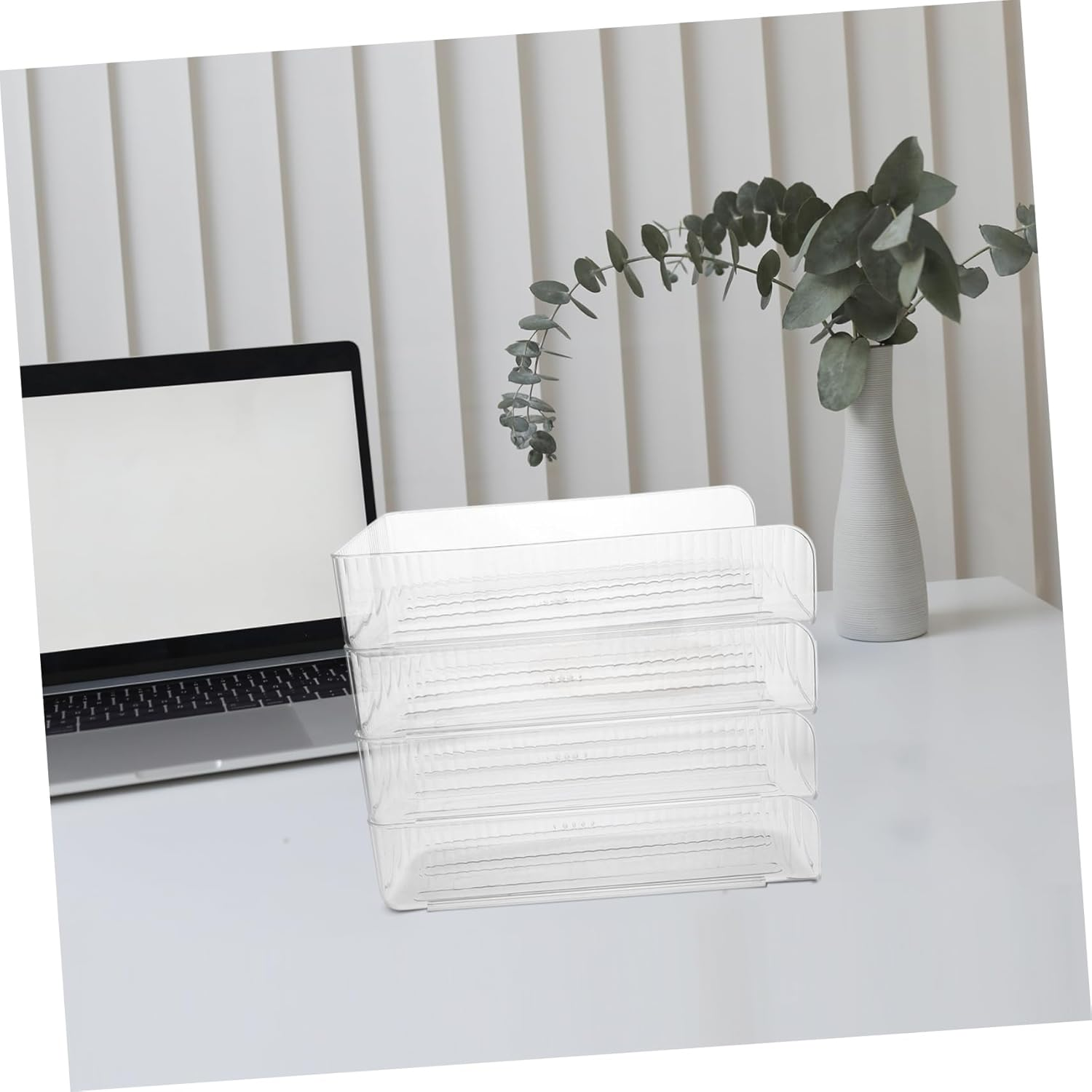 NUOBESTY 4Pcs Stackable Storage Desk Accessories Tray Document Tray for Desktop File Holder Paper Storage Rack Letter Holder Book Rack