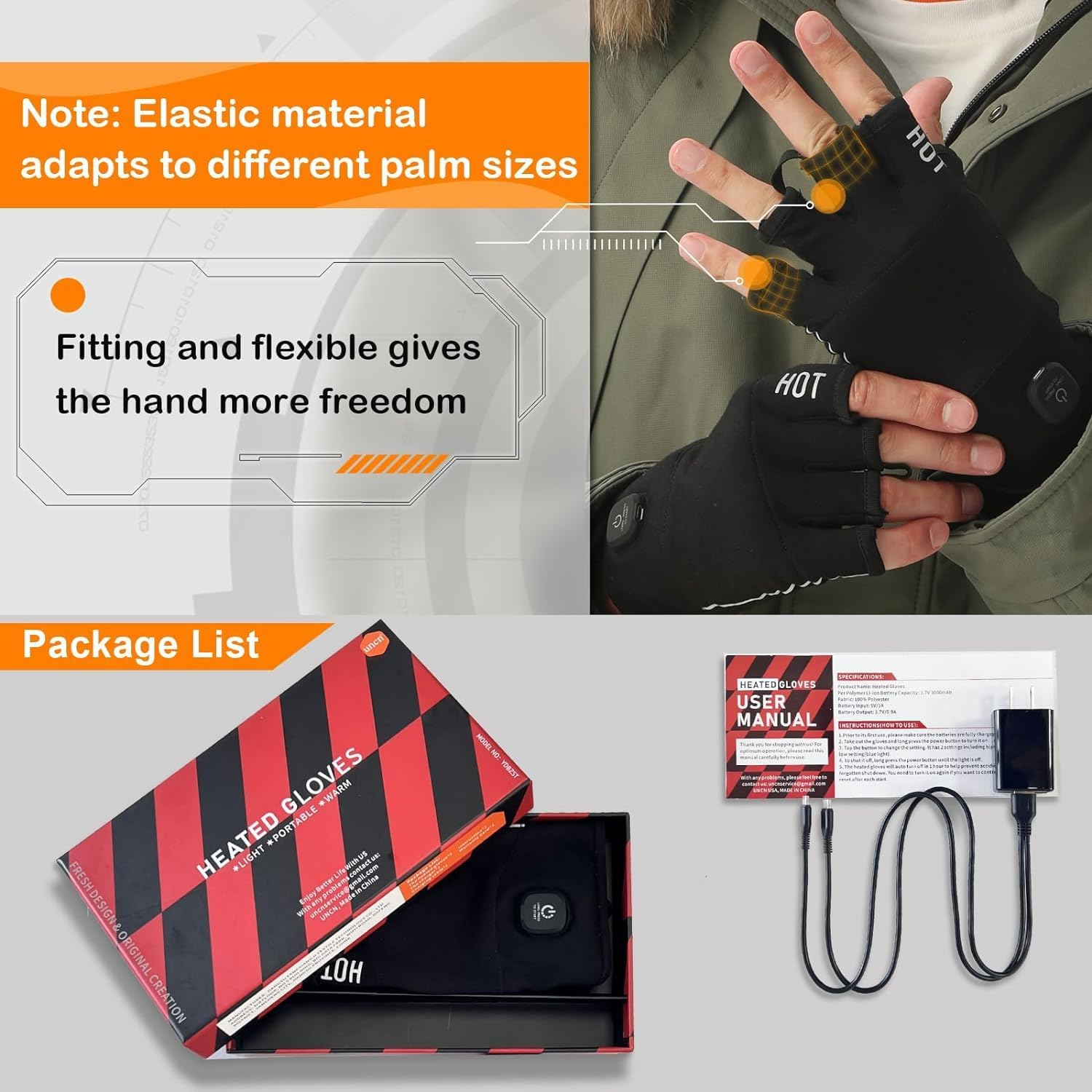 Heated Gloves Rechargeable for Men Women, Winter Warm Gloves for Arthritis, Variable Temperature Control, Work Touchscreen Gloves for Winter Cold Weather Electric(M) image number 5