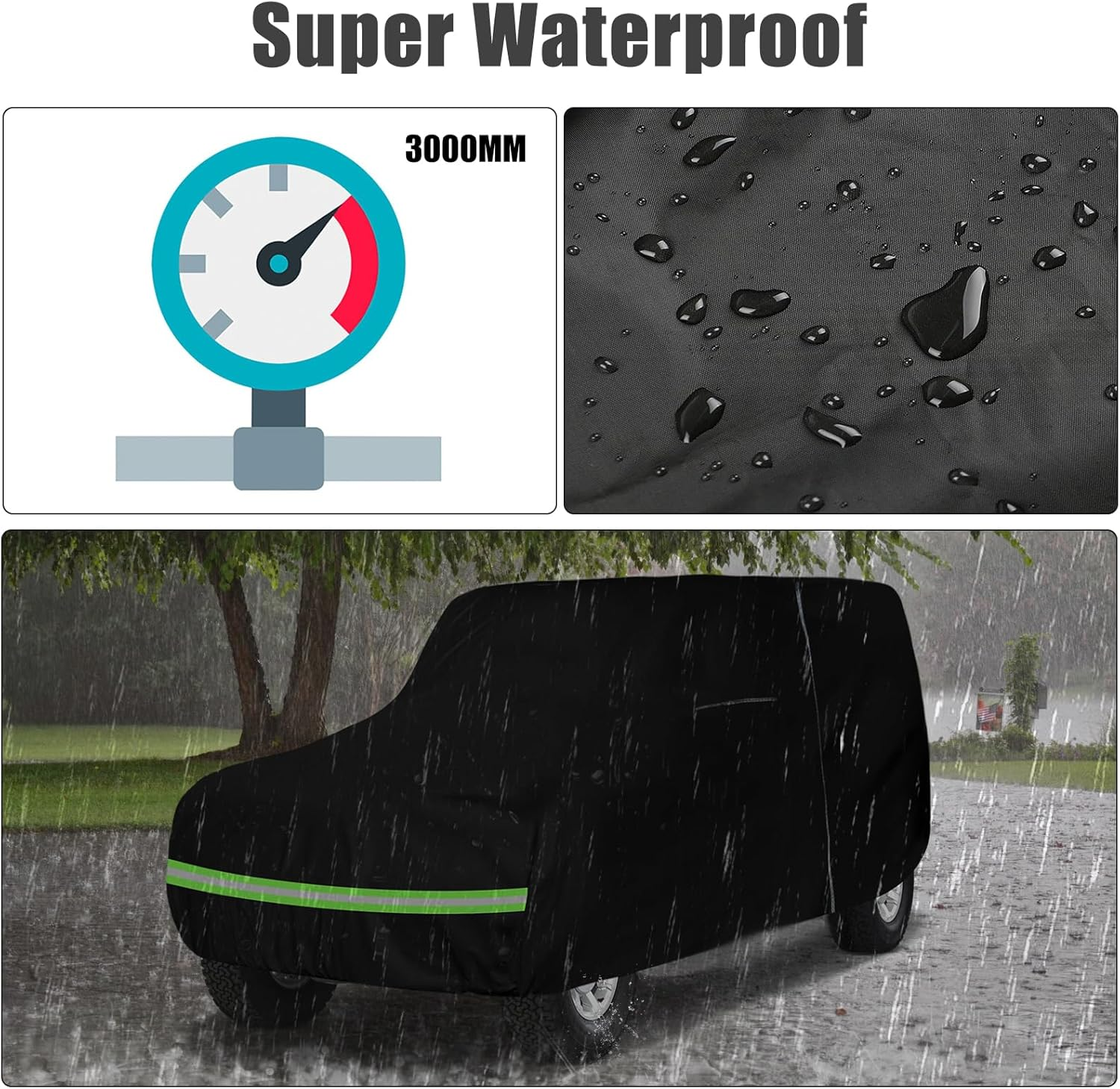 Waterproof Car Cover Replace for 1960-1984 Toyota Land Cruiser FJ40/41/42 210T All Weather Classic Car Covers with Zipper Door for Snow Rain Dust Protection image number 5