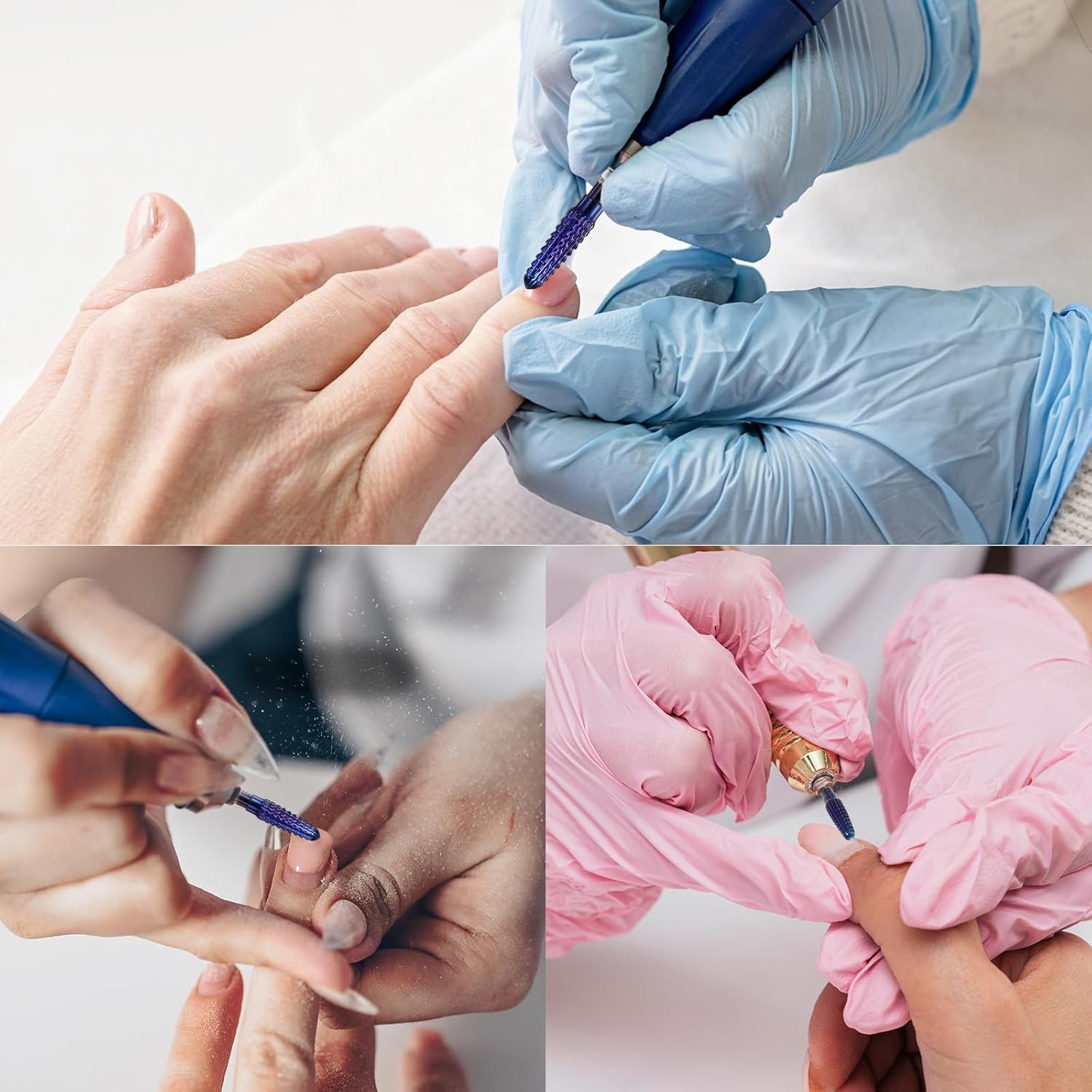 Oruola Only Clean Nail Bit,Cone Carbide Tungsten Cuticle Nail Drill Bits,4Mm Cuticle Bit for Nail Drill,3/32 in Cuticle Bit for Nails Fast Removing Acrylic Hard Gels,Purple image number 2