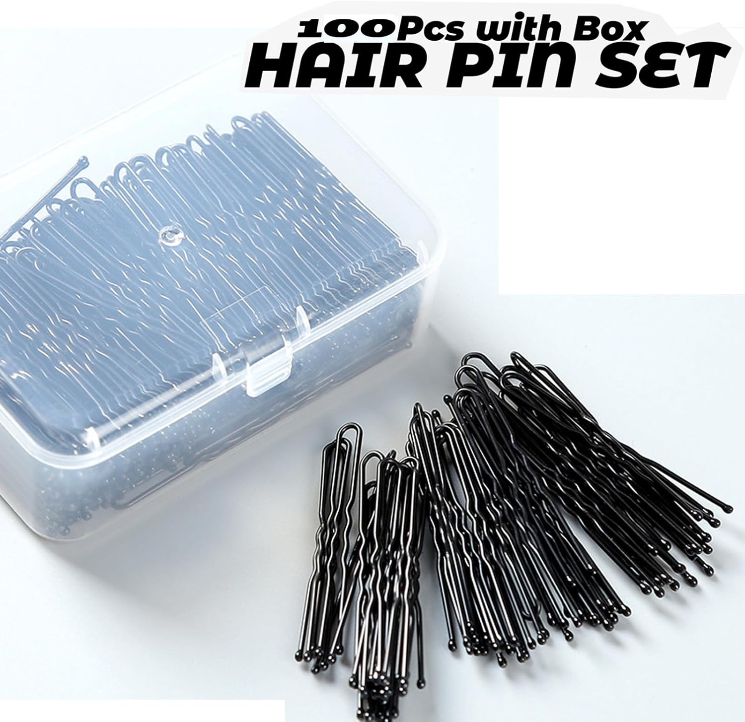 100Pcs Bobby Pins Blonde, 2.2Inch Wavy Gold Hair Pins, All Hairstyles Strong Grip and Pain Free Pins for Girls Women with Storage Box image number 2