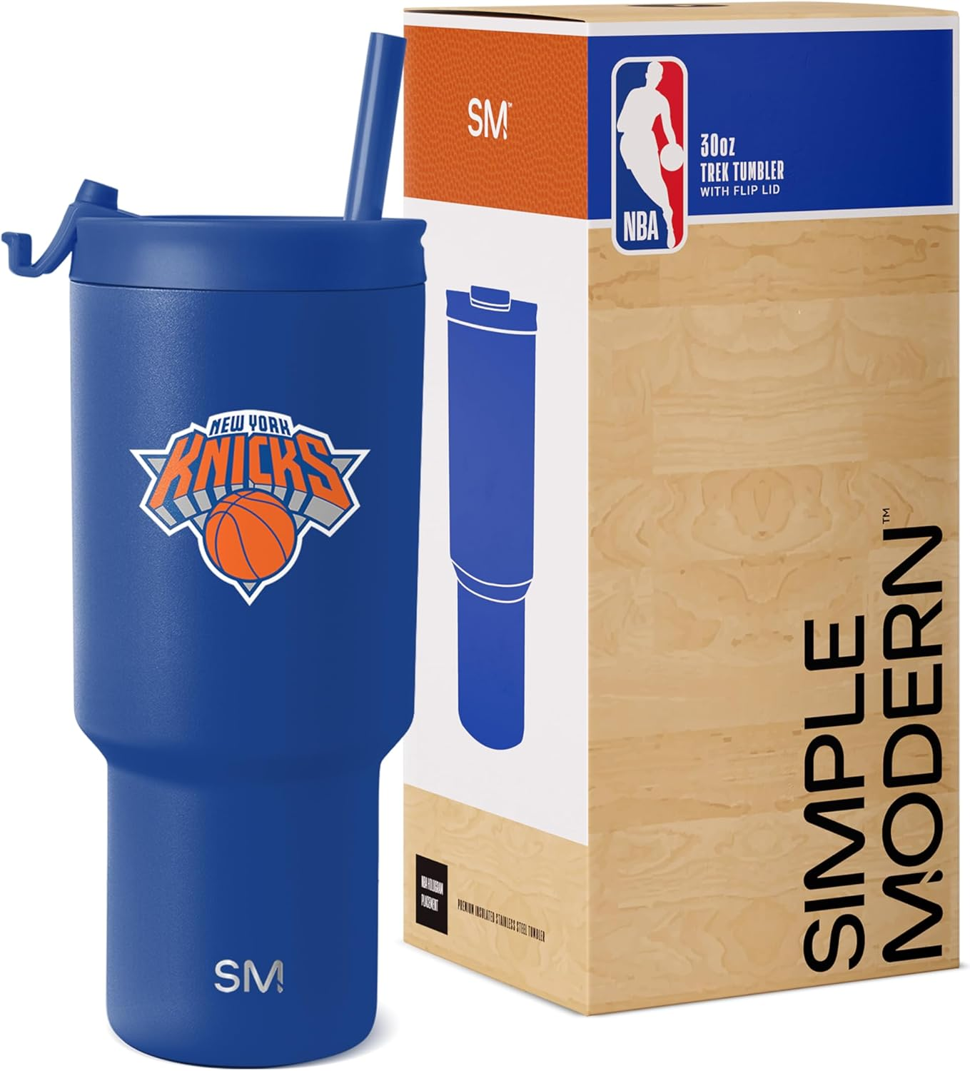 Simple Modern Officially Licensed NBA Warriors 30 Oz Tumbler with Flip Lid and Straws | Insulated Cup Stainless Steel | Gifts for Men Women | Trek Collection | Golden State Warriors image number 5