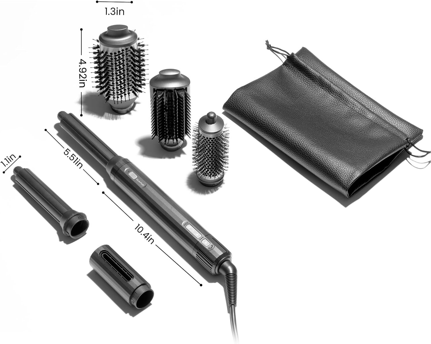 GLAMUP Upgraded 6 in 1 Hot Air Styler-Heat Straightener Brush, Auto Wrap Curler Fusionstyler Pro, High-Speed Motor Hair Dryer,Versatile,Negative Ionic, No Heat Damage, Magic Styler Gift Set image number 3