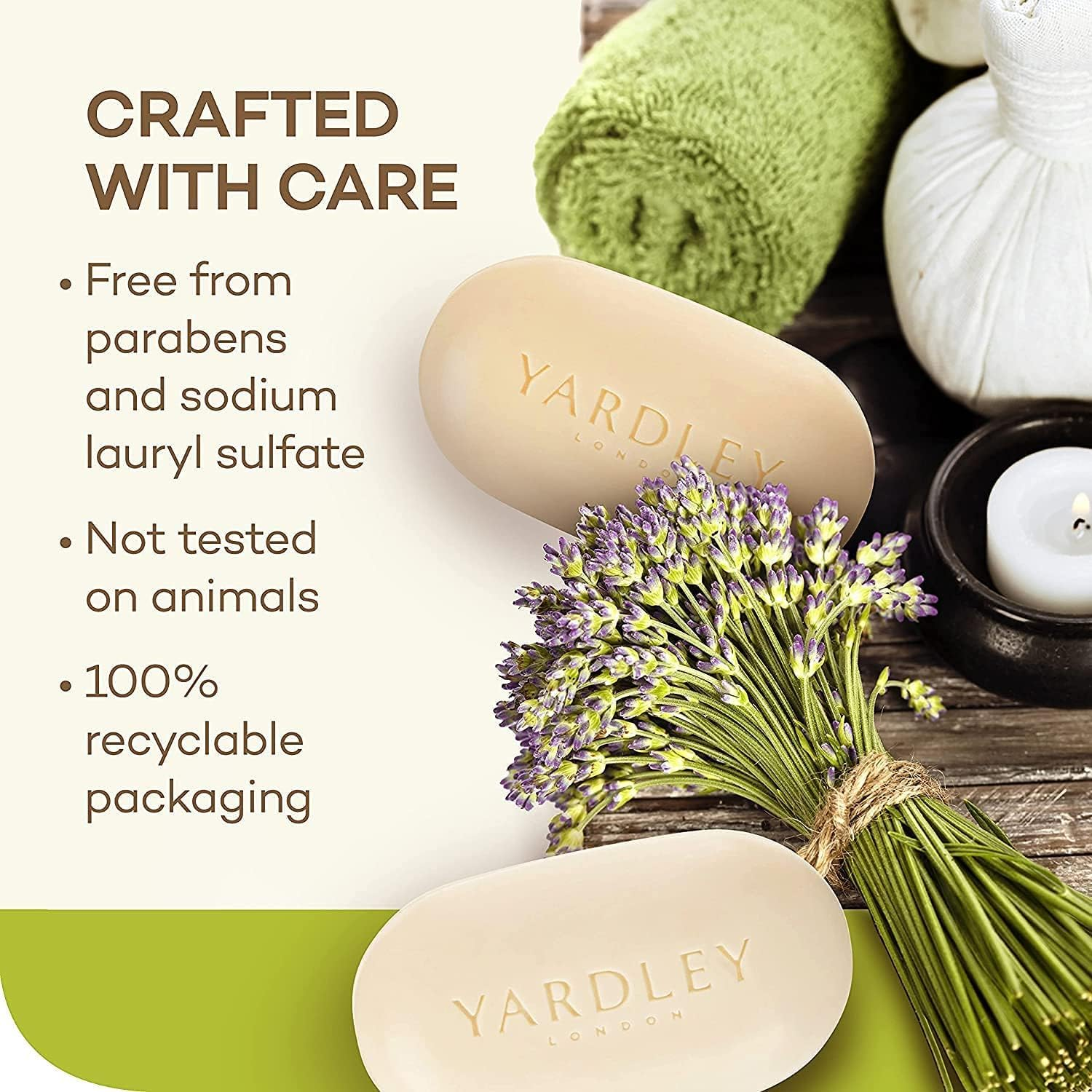 Yardley London Naturally Moisturising Bath Bar Aloe & Cucumber 130Ml - Buy Packs and save (Pack of 4) image number 4