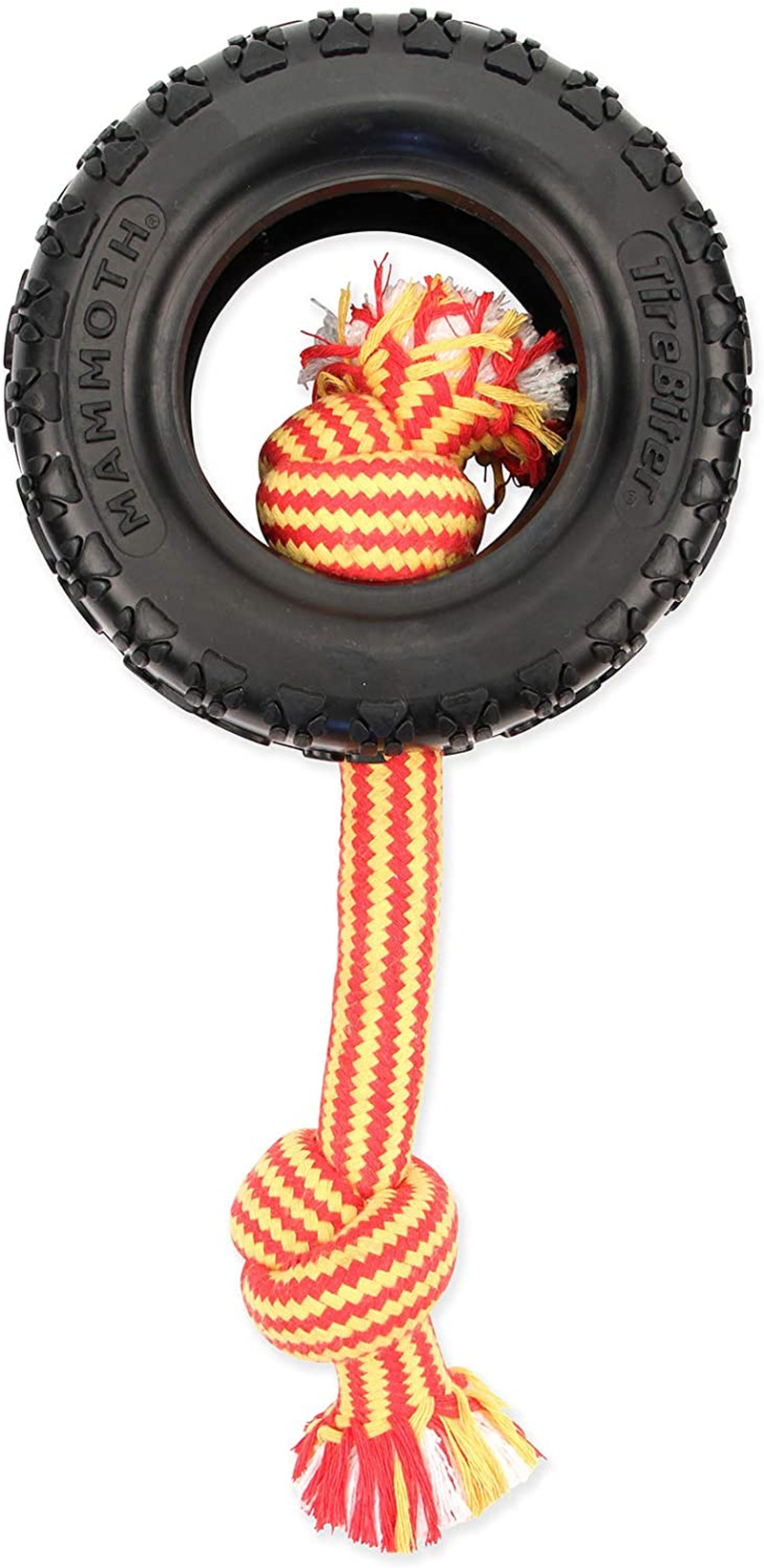 Mammoth Tirebiterii with Cotton-Poly Rope &ndash; Natural Rubber Dog Toys for Extreme Chewers &ndash; Dog Toys for Extra Long Interactive Play &ndash; Aggressive Chewer Toys for Medium - Large Dogs - Large 6&rdquo; image number 5