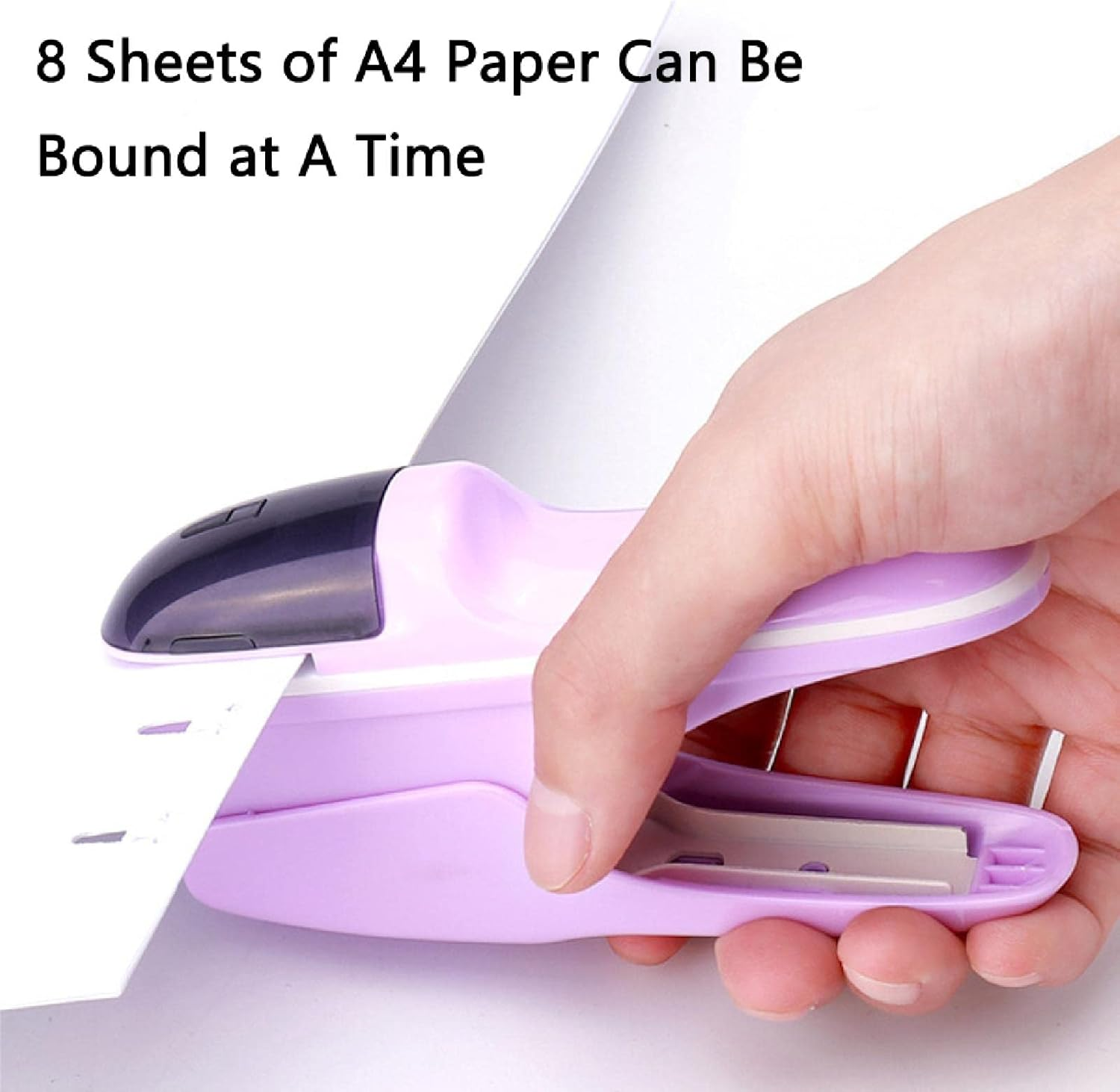 Stapleless Stapler, Manual Staplers, Portable Staple-Free Stapler for Booklet Brochures, Newspapers, Leaflets-Blue - Green image number 7