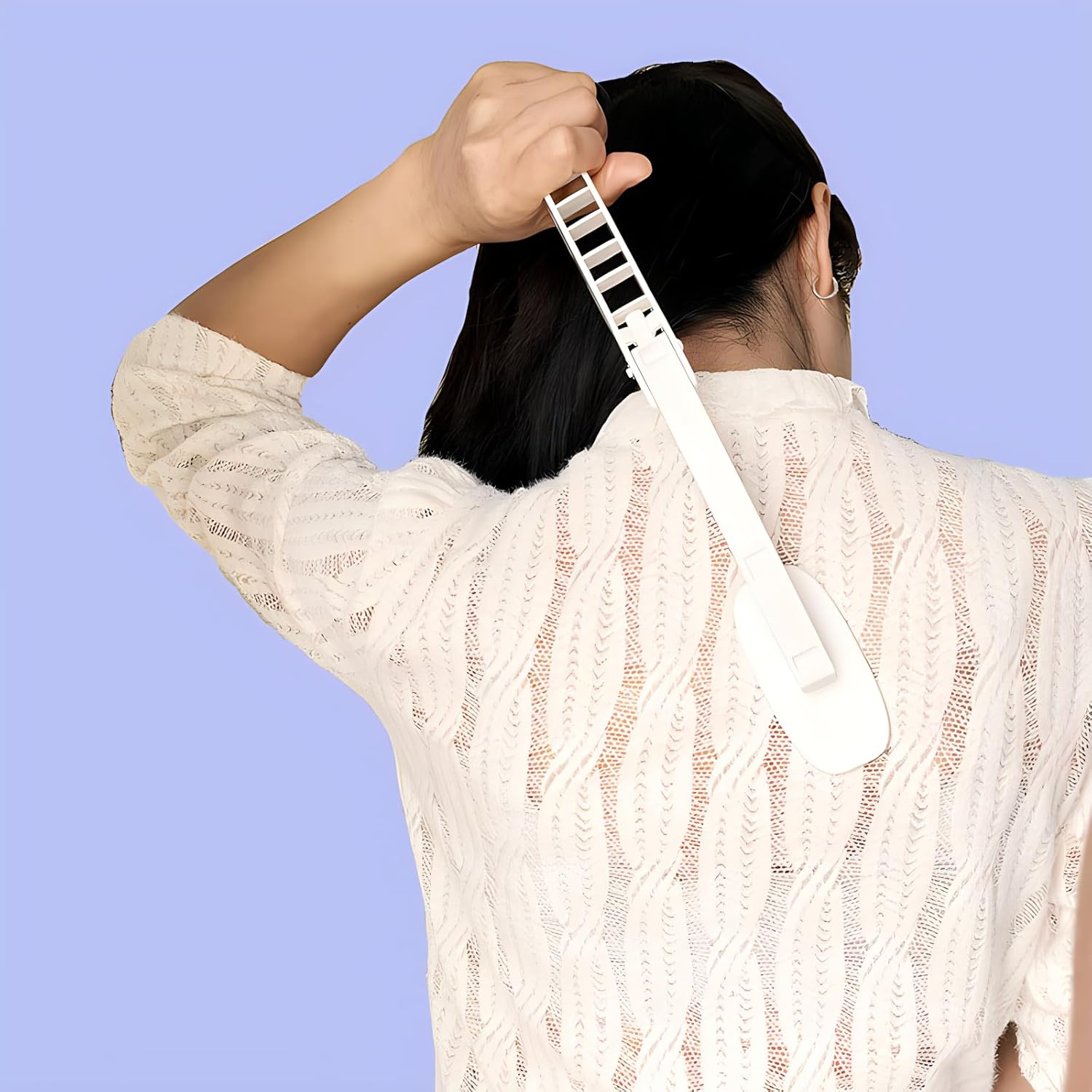 Back Lotion Applicator Folding Brush with Long Curved Handle for Moisturizer and Sunscreen Application image number 3