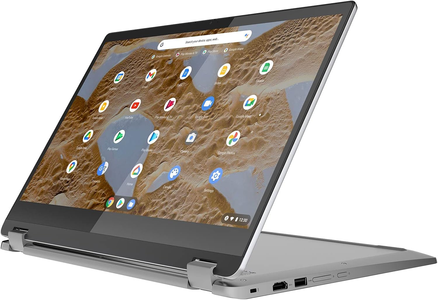 Lenovo Ideapad Flex 3 15.6 Inch Touch Full HD Chromebook, Intel Pentium, 8GB RAM, 128GB SSD, Chrome OS - Arctic Grey Laptop image number 1