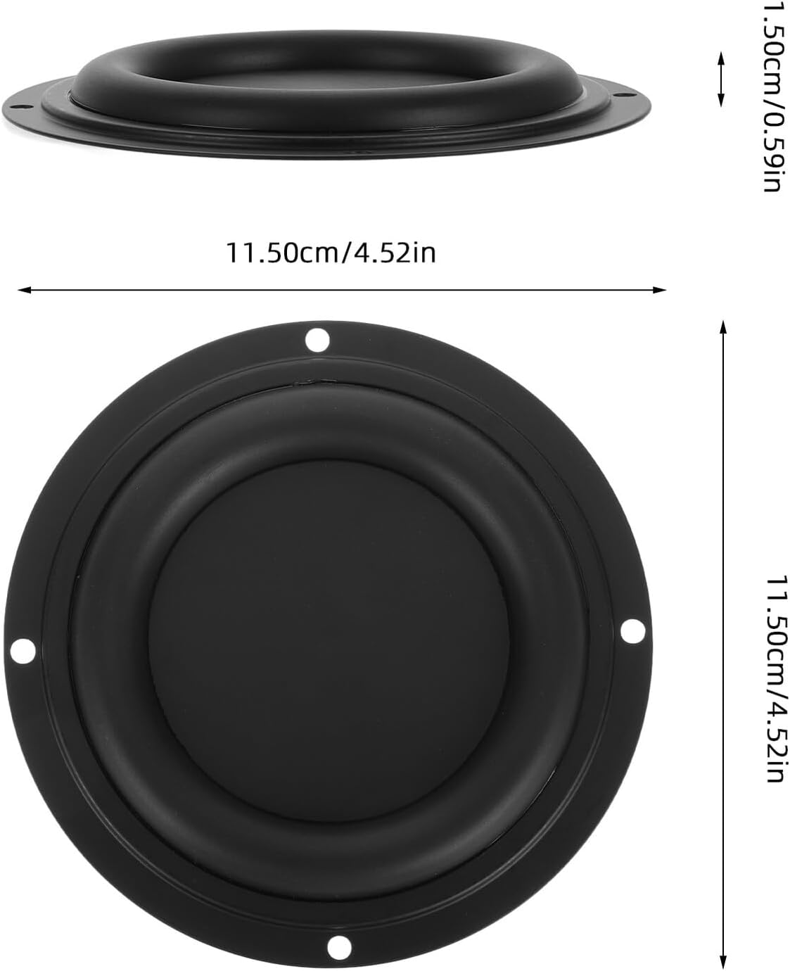 MOLUCKFU 4Pcs 4-Inch Passive Subwoofer Diaphragm Rubber Vibration Plate for Car Audio Loudspeaker Bass Radiator Replacement Speaker Repair Accessory image number 4