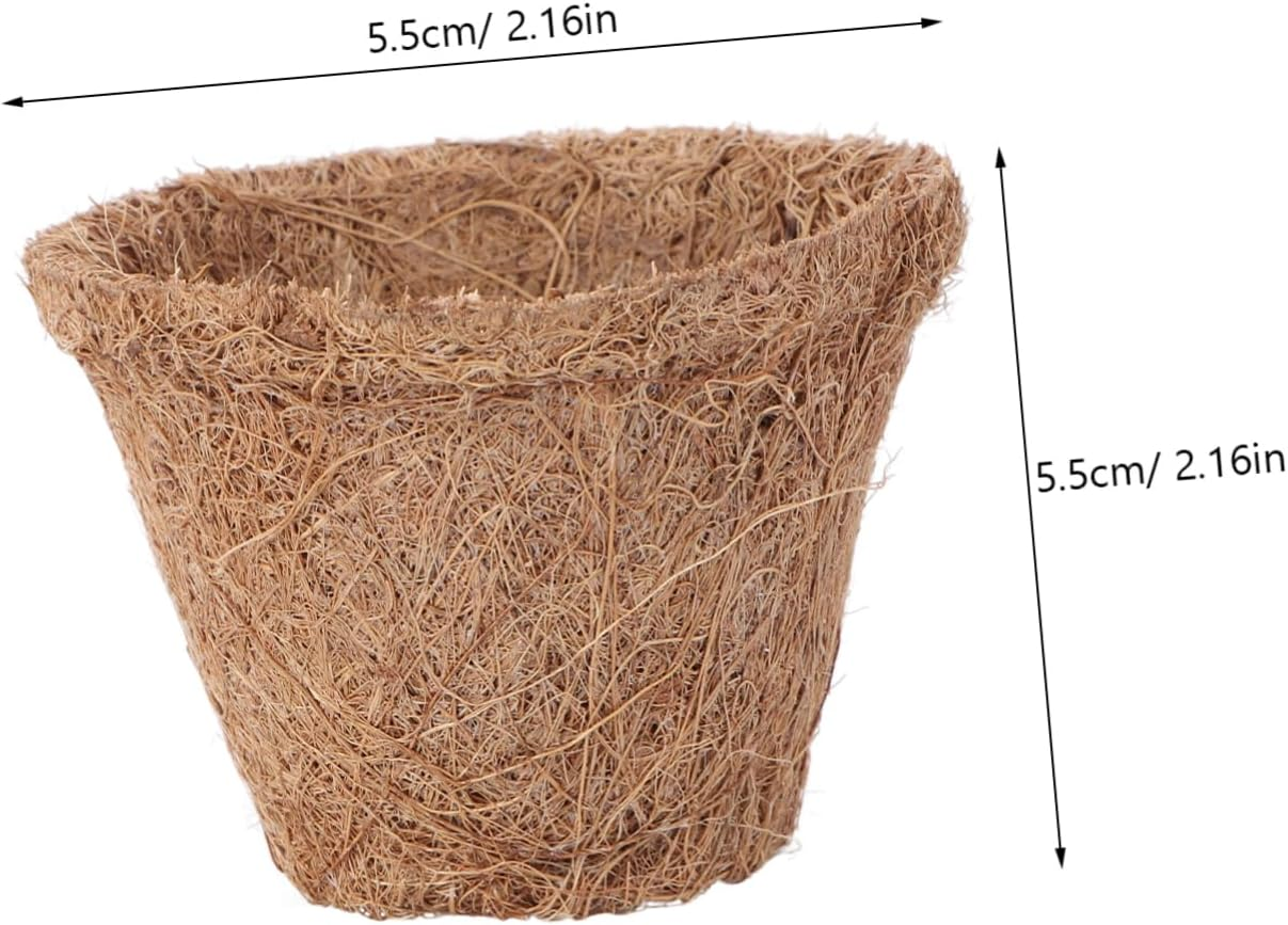 Sosoport 20Pcs Coconut Fiber Planter Decorative Flowerpot Plant Nursery Container for Indoor Outdoor Use for Gardening Supplies and Container Needs image number 1