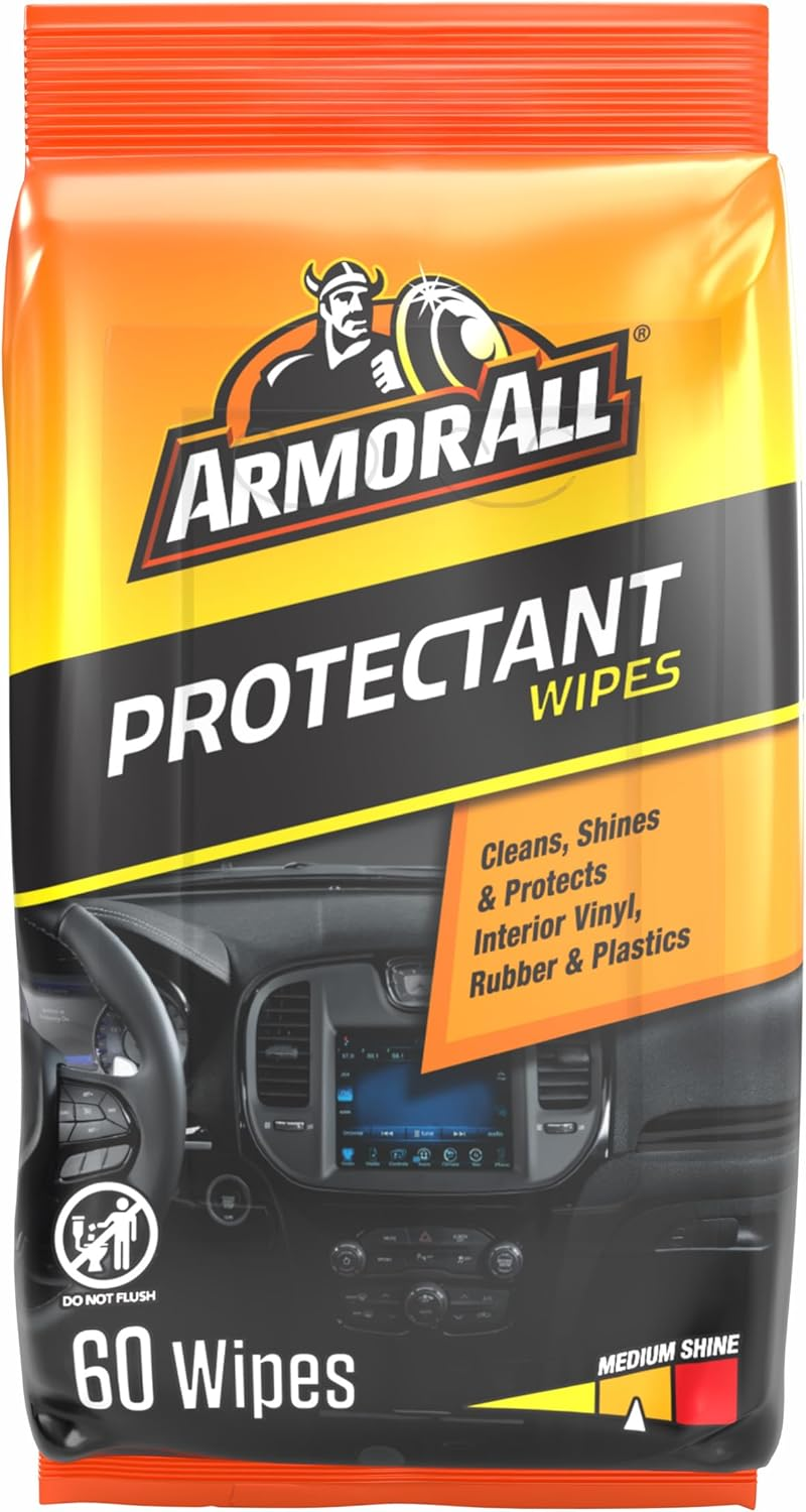 Armor All Car Protectant Wipes By, Interior Car Wipes with UV Protection against Cracking and Fading, 60 Count