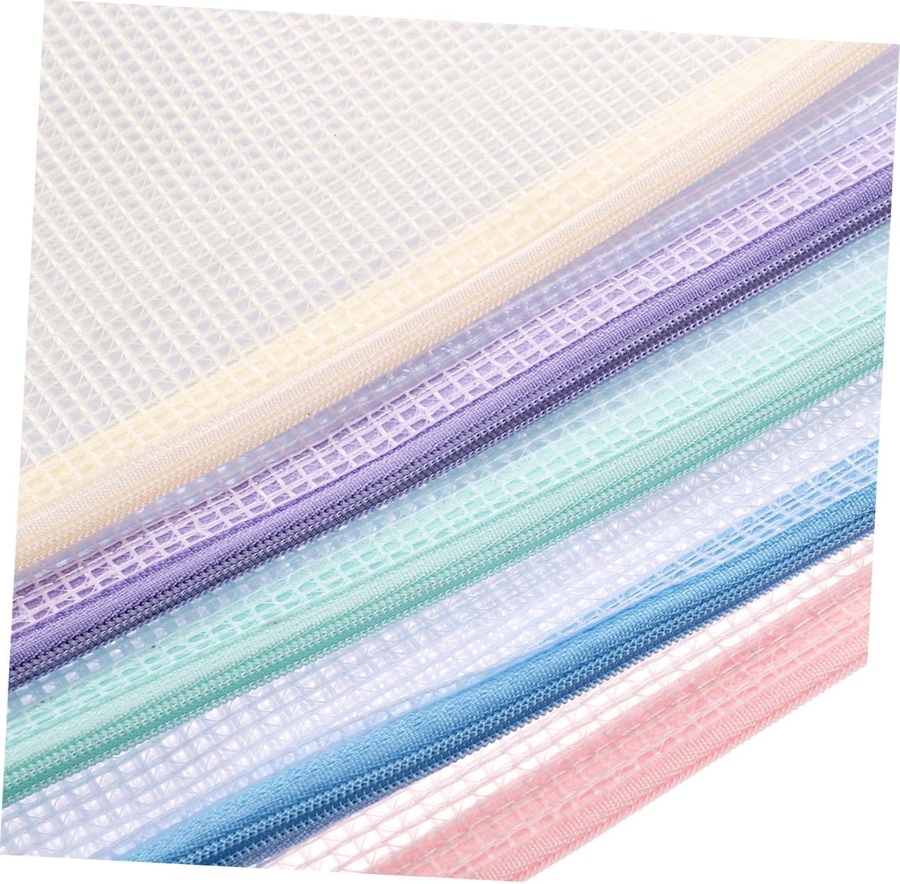 KICHOUSE 6Pcs Mesh Zipper Pouches for Office Documents Zipper File Pouches Mesh Plastic for Stationery