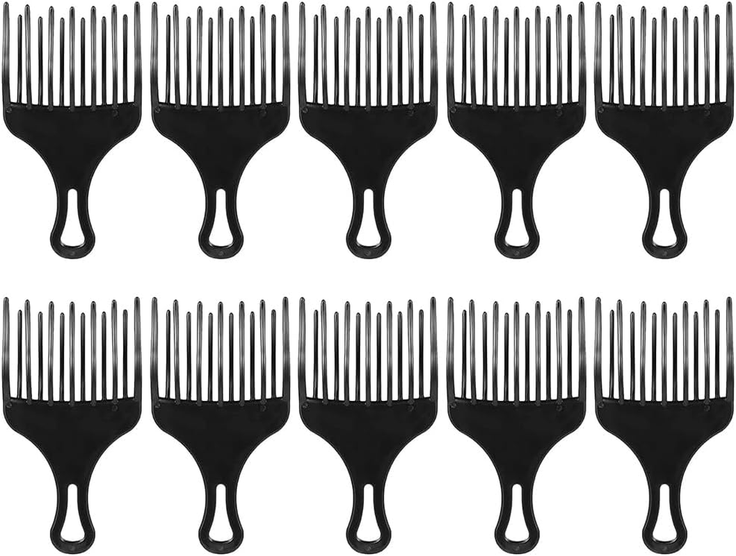 CENPEK 10 Pcs Afro Comb for Curly Hair - Plastic Wide Hair Pick Comb Set for Styling, Detangling, and Hair Care, Double Fist Pick Comb for Afro, Curly, and Wavy Hair image number 5