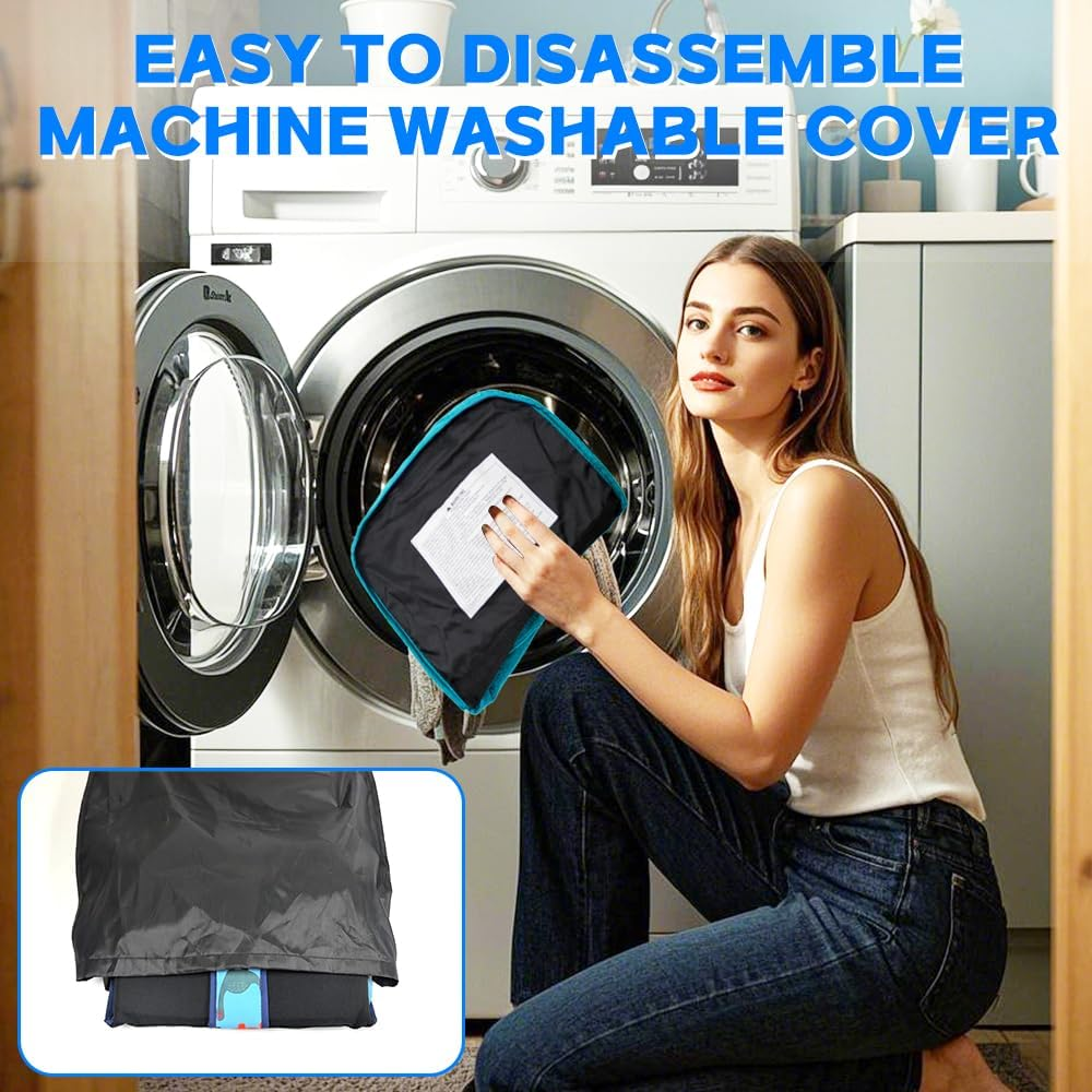 Hook-On High Chair with Adjustable Footrest,Portable, Foldable Baby Feeding Chair for Babies 6-36 Months, Quick Setup with Carry Bag,Table Chair for Travel & Home Use(Blue Dinosaur) - Blue Dinosaur image number 2