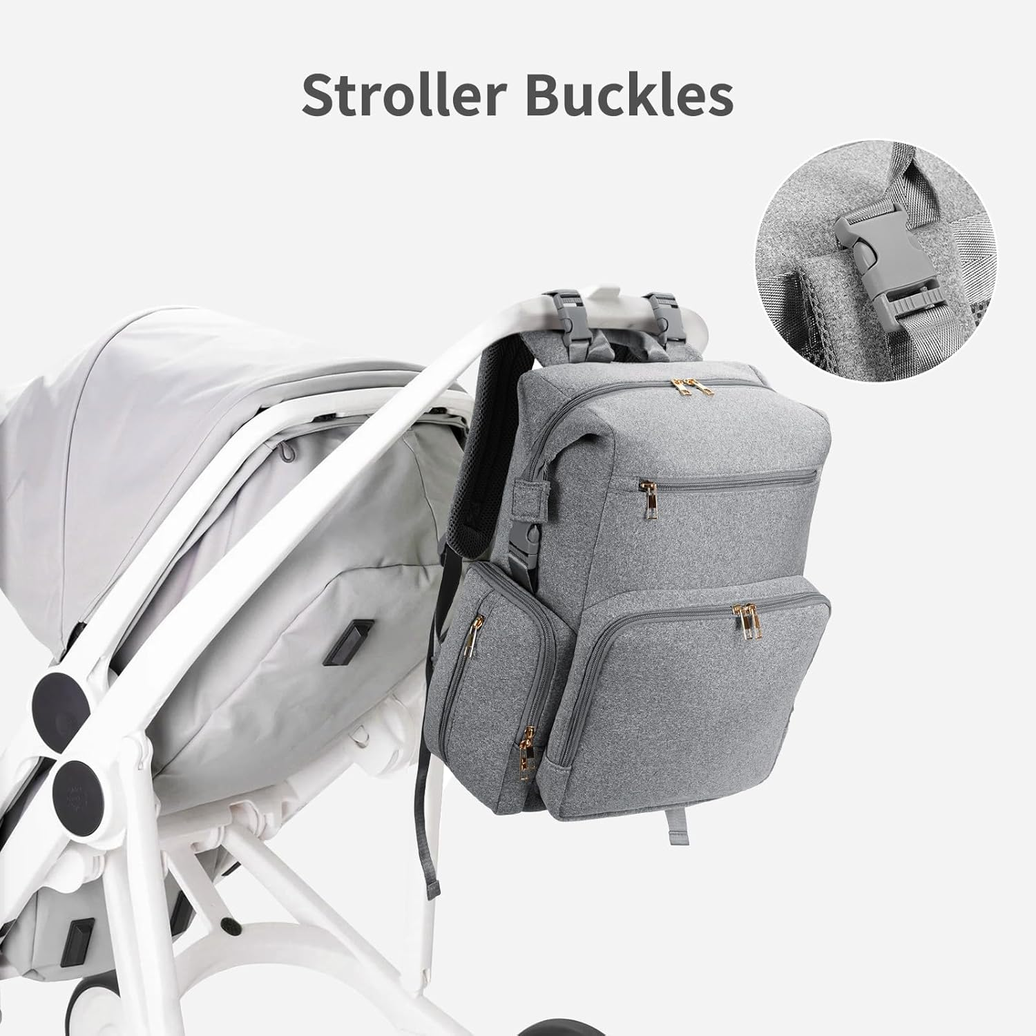 CEI-CEI Neoprene Diaper Bag Backpack with Changing Pad, Large Newborn Baby Maternity Bags Travel Tote with Insulated Pockets image number 5