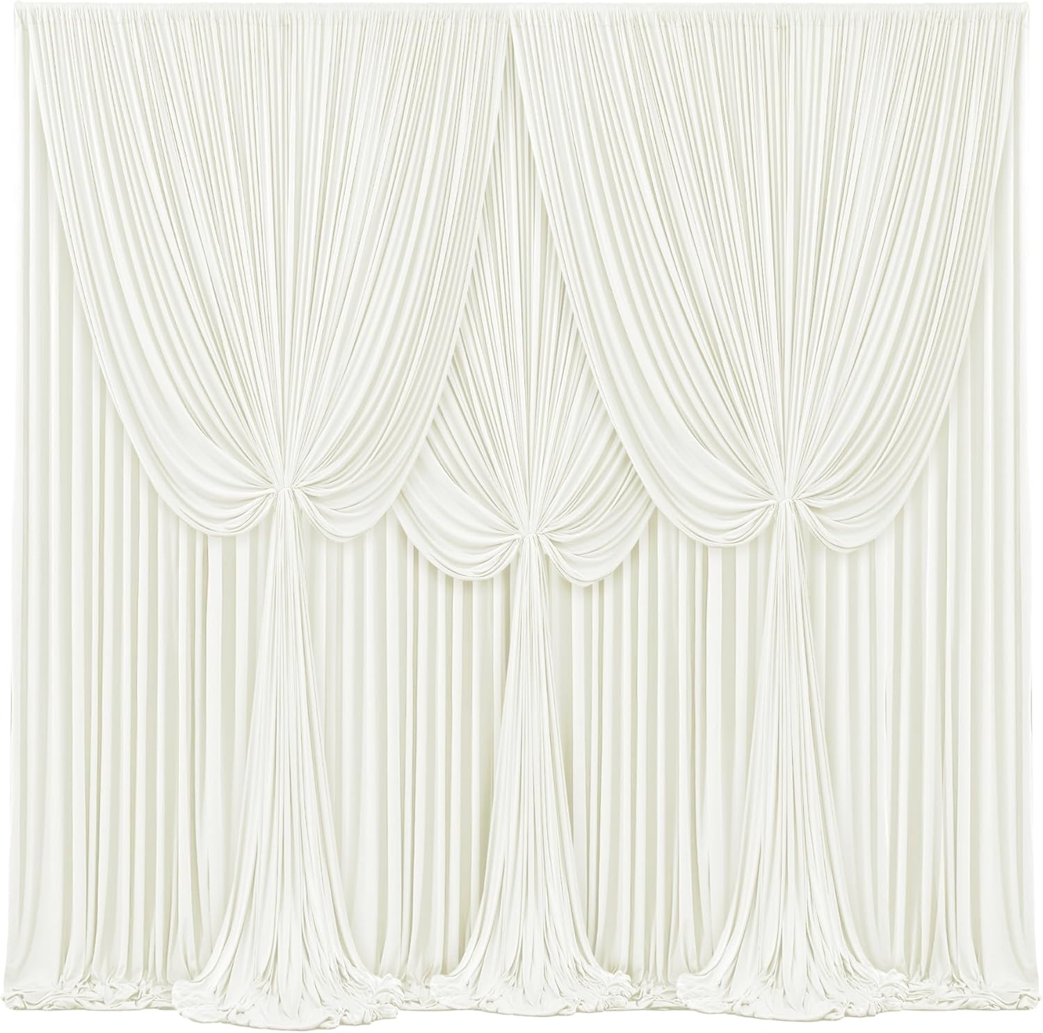 4 Panels Ivory Backdrop Curtains for Wedding Party Wrinkle Free Backdrops Curtain Drapes Fabric Decorations Photo Back Drop Cloth for Baby Shower Photography Stage Reception 20Ft(W) X 12Ft(H) image number 5